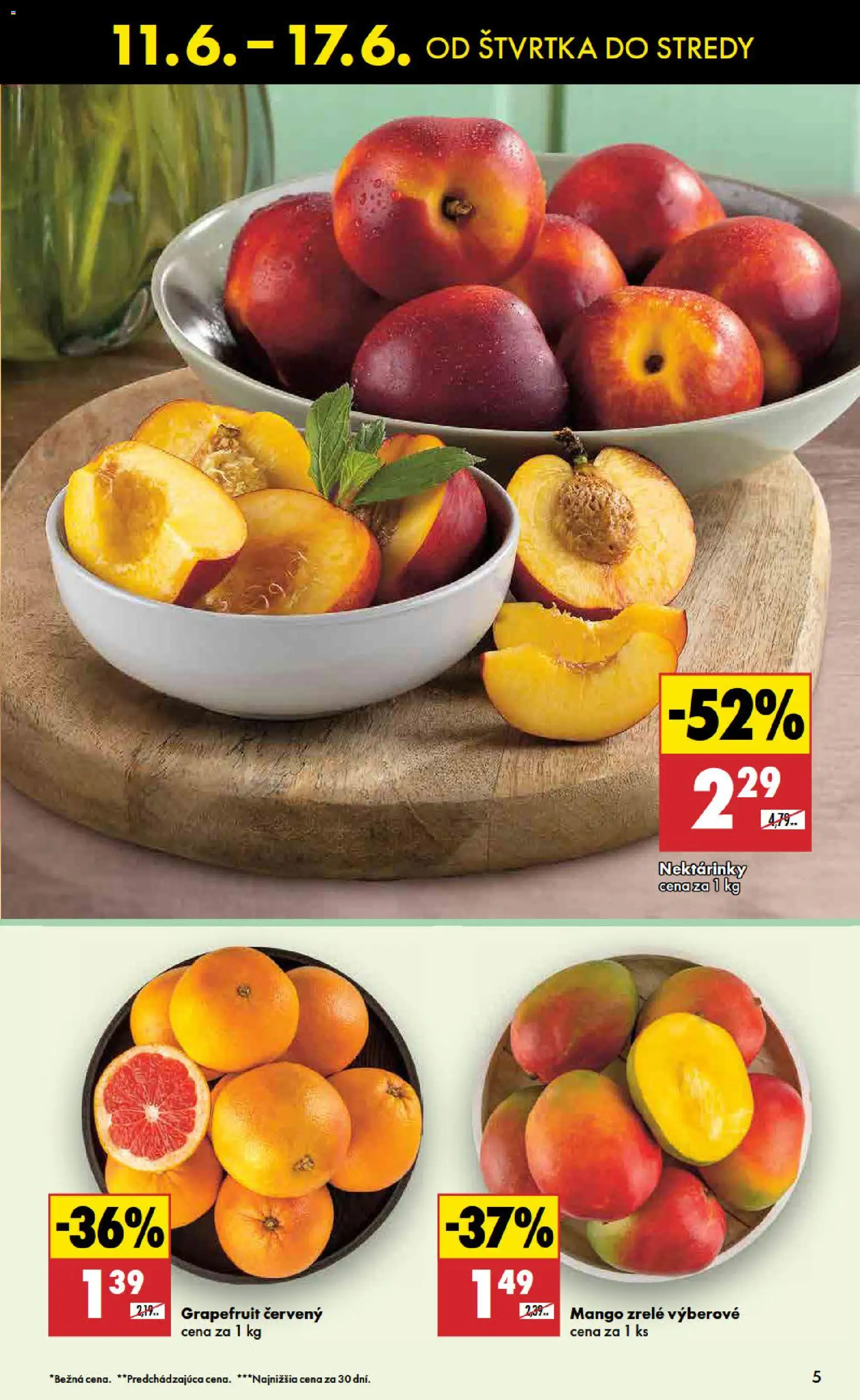 Nové Biedronka akcie – leták je platný od 11.06.2026 | Strana: 5 | Produkty: Grapefruit, Mango