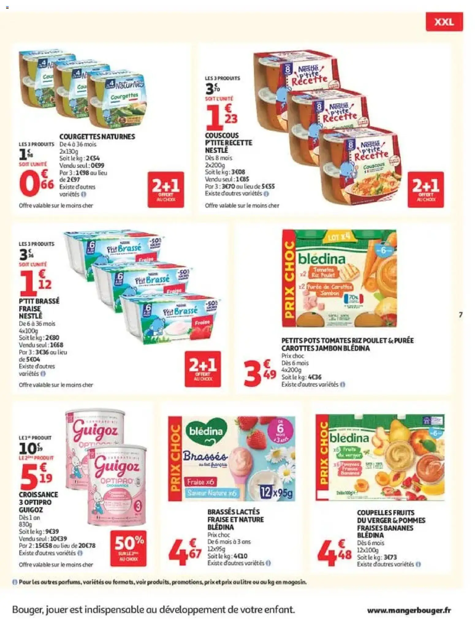 {H1} | Page: 7 | Produits: Guigoz Optipro, Jambon, Pommes, Riz