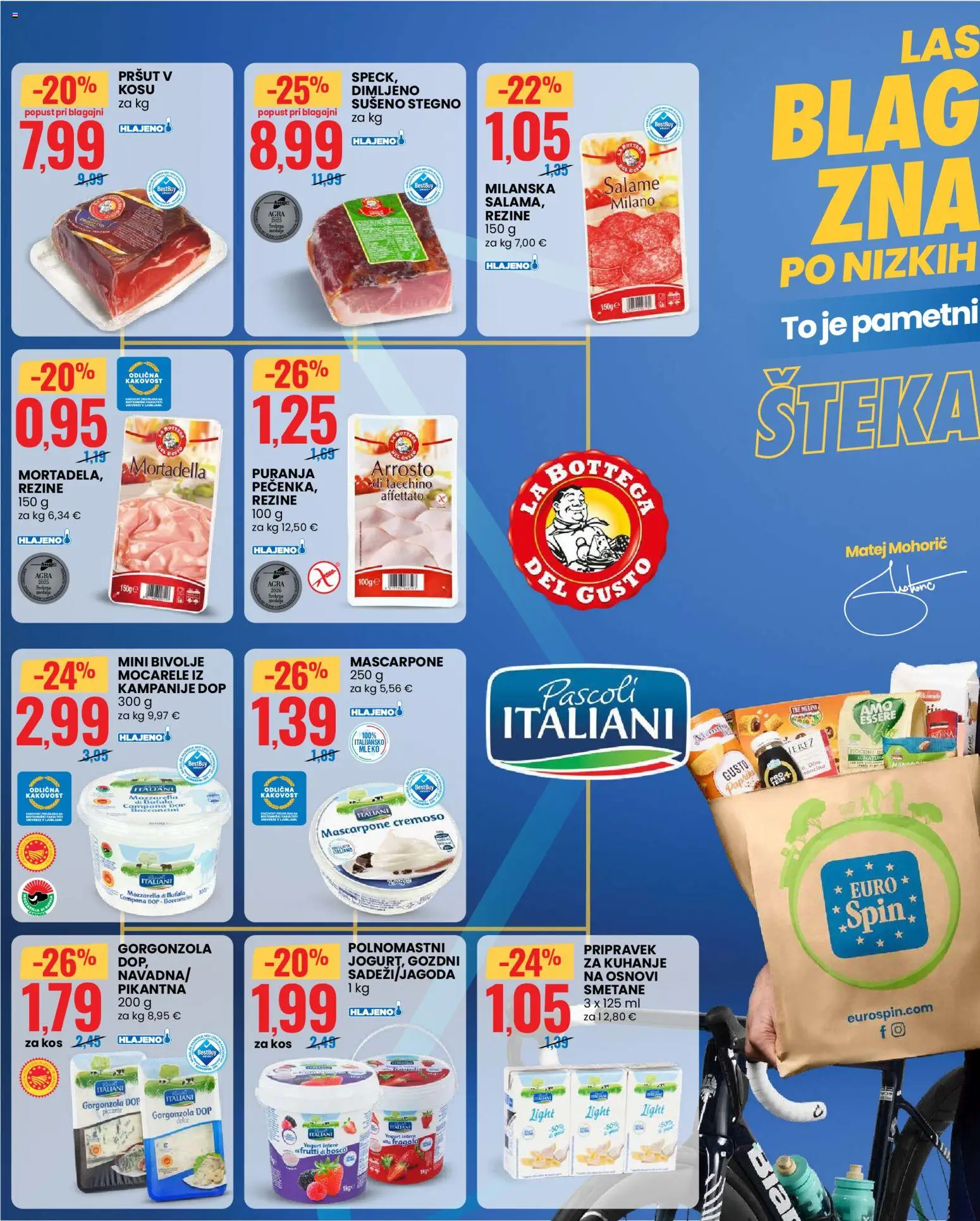 Novi Eurospin katalog ponudbe – veljaven od 20.08.2026 | Stran: 2 | Izdelki: Pršut, Paprika, Mozzarella, Kos
