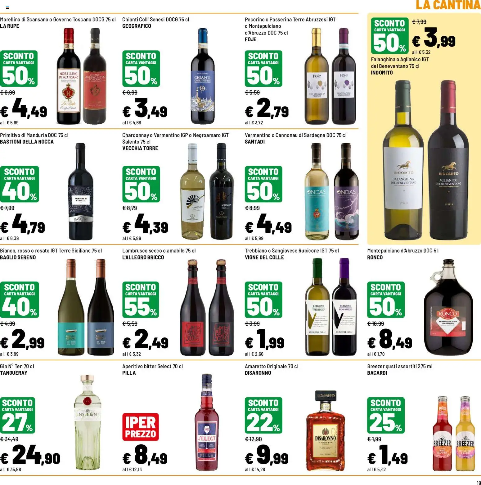 Volantino Iper del 09/07/2026 | Pagina: 19 | Prodotti: Gin, Pecorino, Aperitivo
