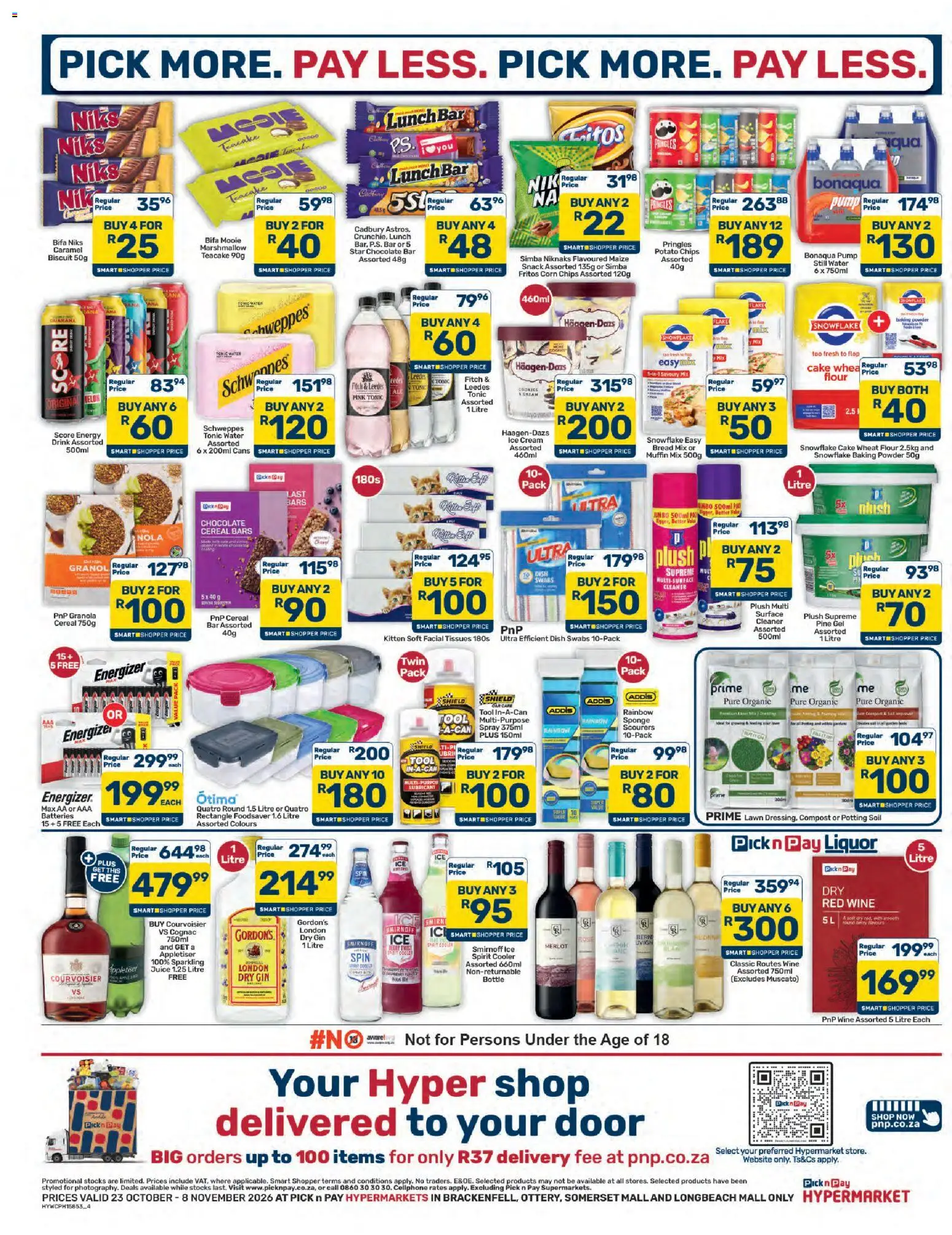 New Pick n Pay catalogue – valid from 23/10/2026 | Page: 4 | Products: Flour, Tonic, Wine, Blush