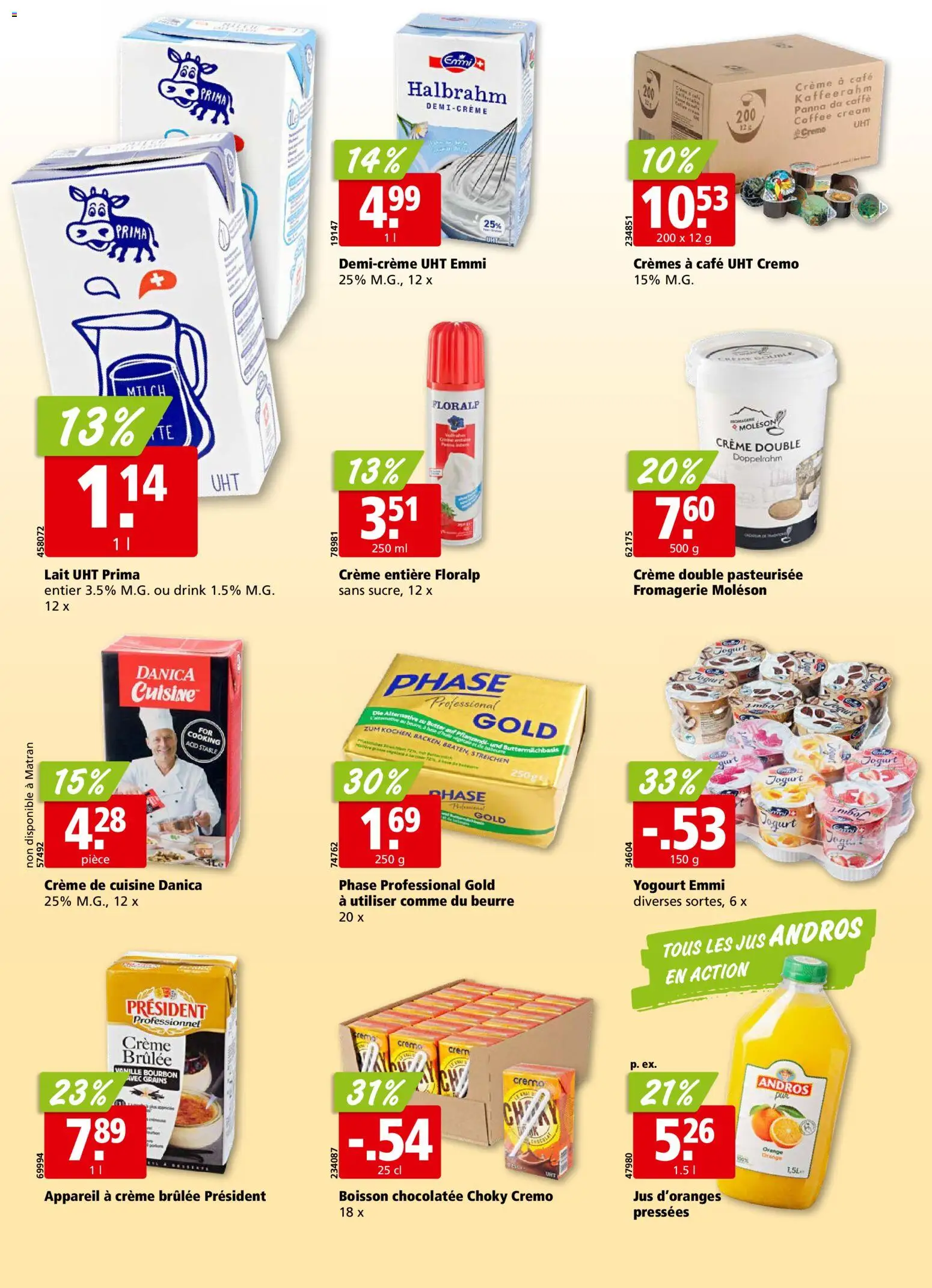 Aligro aktionen Chavannes, Matran, Genève, Sion – gültig ab 12.10.2026 | Seite: 14 | Produkte: Creme Brulee, Milch, Bourbon, Creme