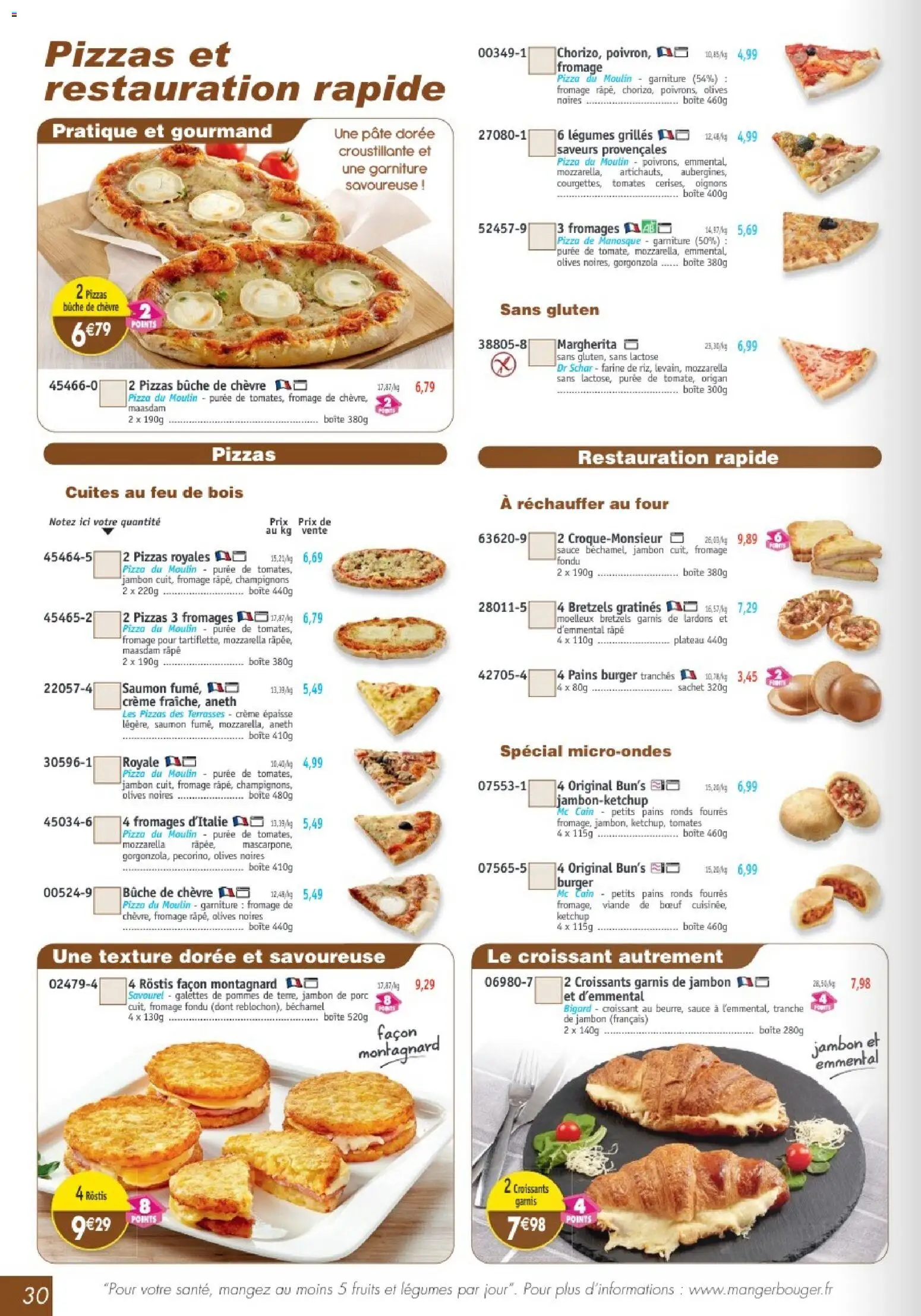 {H1} | Page: 30 | Produits: Mozzarella, Jambon, Pizza, Bretzels