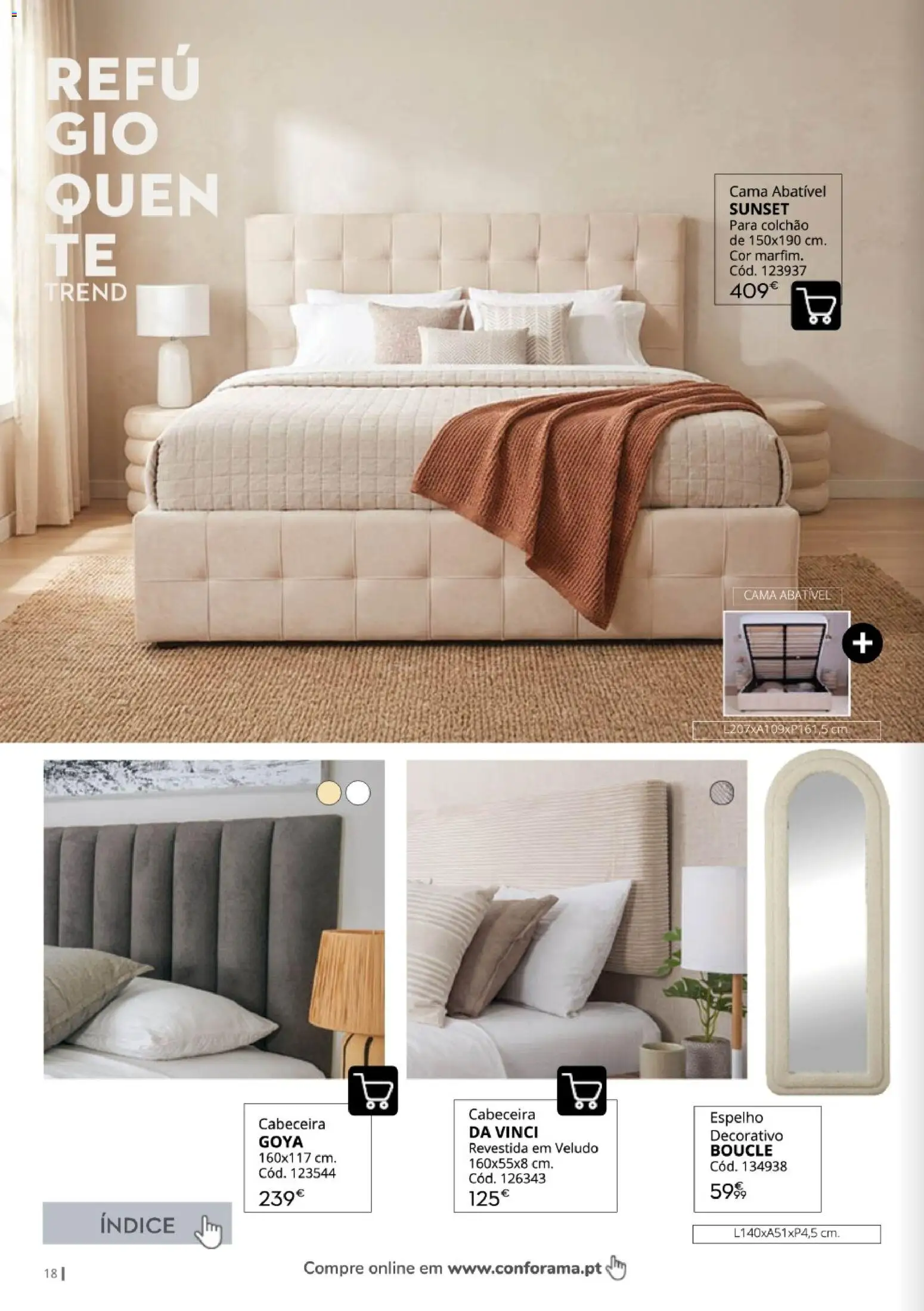 Conforama Outono Trend │ válido de 30/09/2026 | Página: 18 | Produtos: Cama, Colchão, Espelho