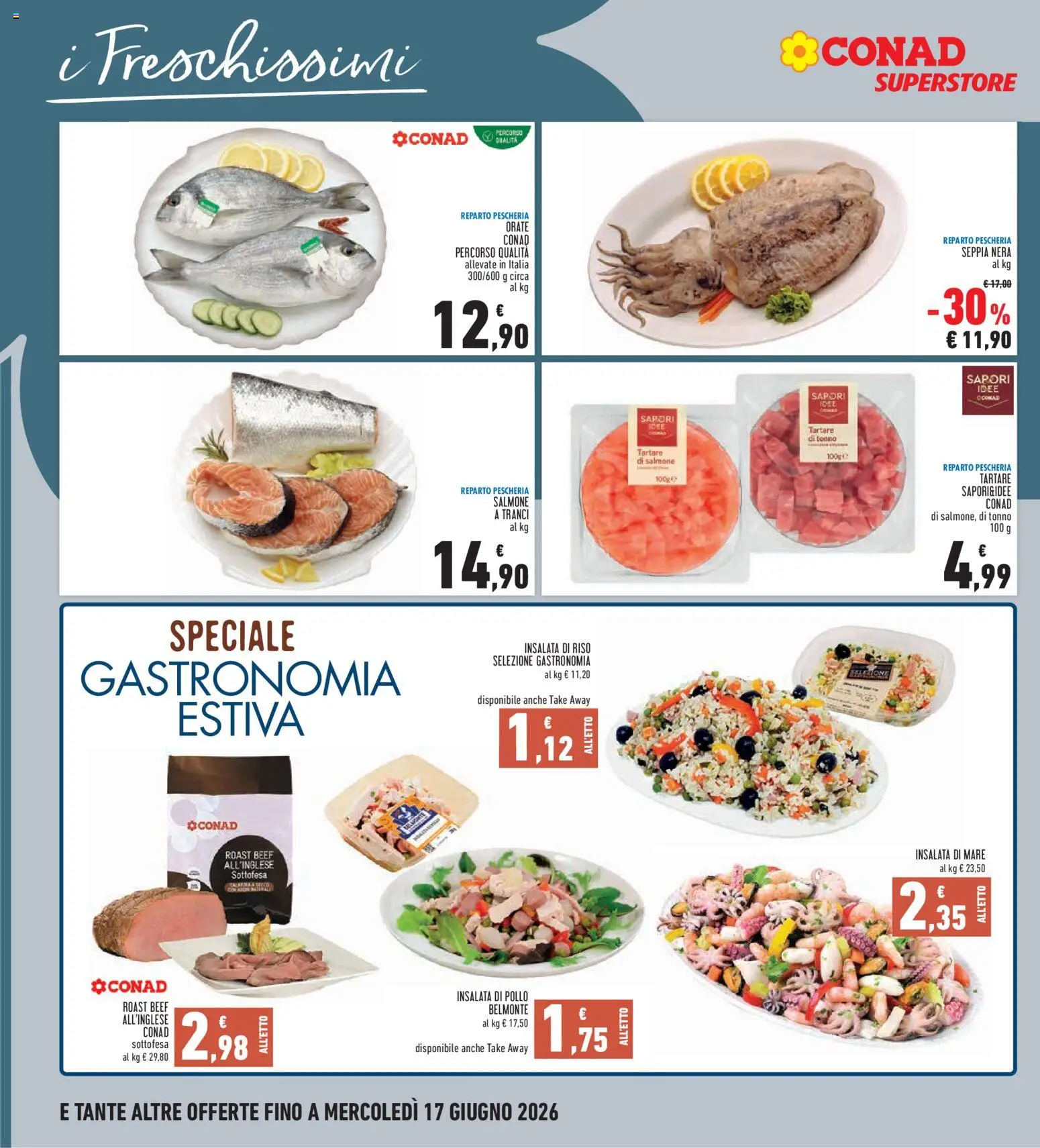 Volantino Conad del 04.06.2026 | Pagina: 10 | Prodotti: Salmone, Riso, Insalata, Insalata di riso