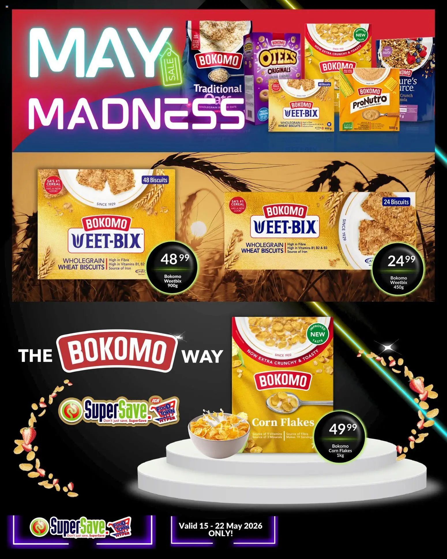 New Super Save catalogue – valid from 15.05.2026 | Page: 7 | Products: Corn, Vitamins, Biscuits, Flakes