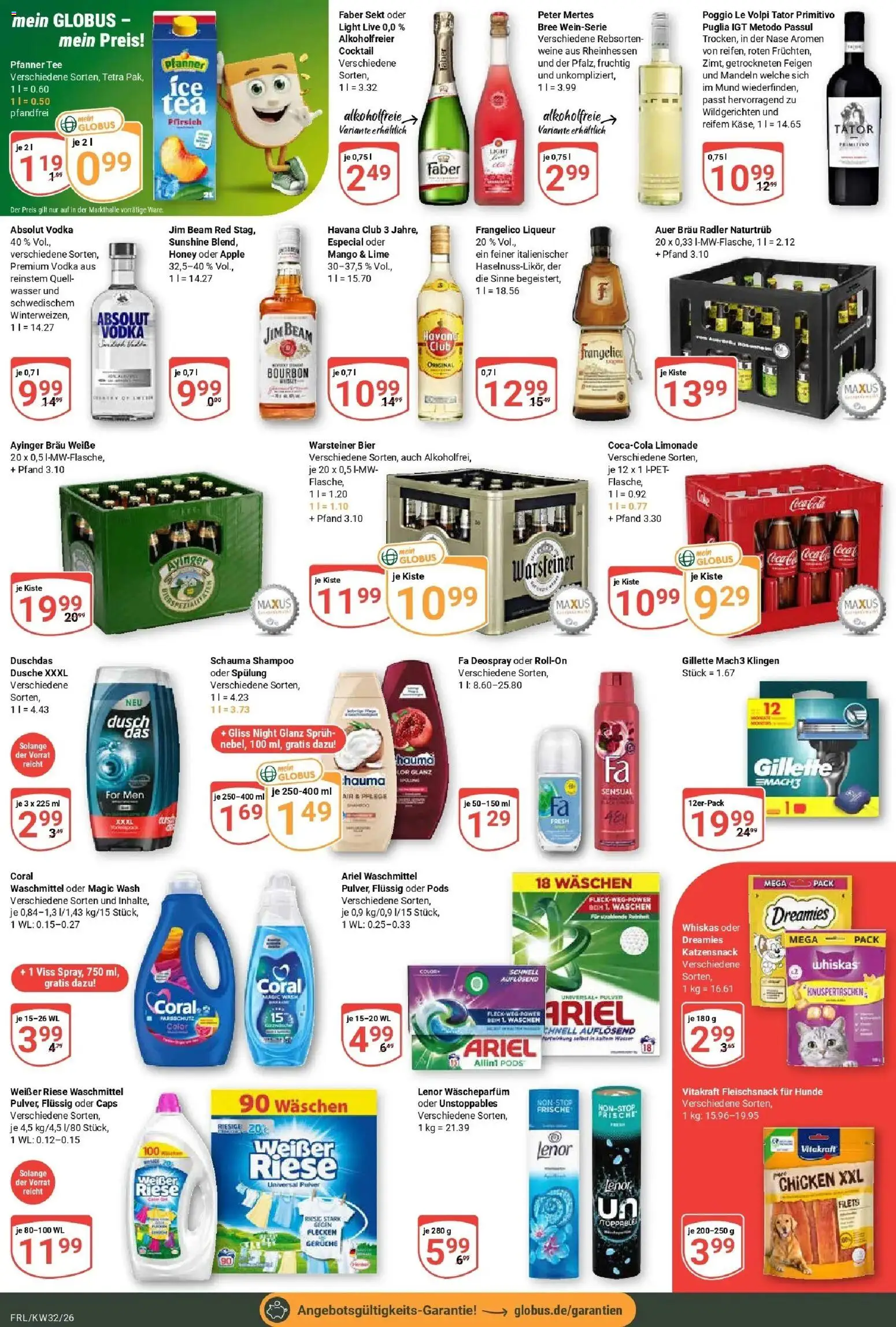 Globus Prospekt Freilassing (ab 03.08.2026) » Angebote online | Seite: 3 | Produkte: Bier, Dusche, Wasser, Vodka