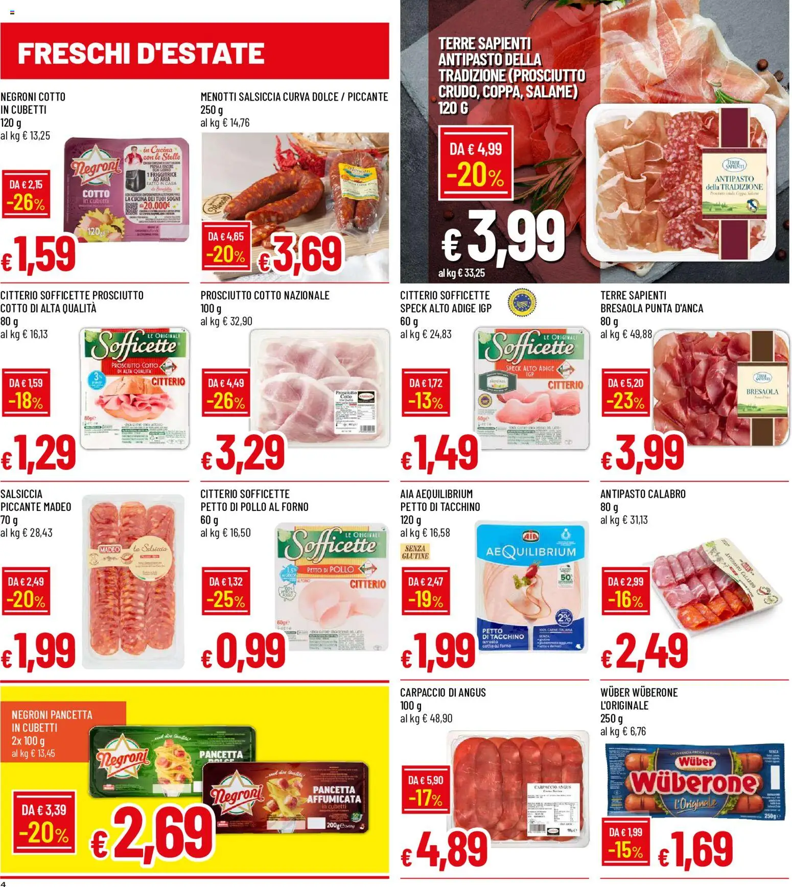 Volantino Galassia del 06/08/2026 | Pagina: 4 | Prodotti: Carpaccio, Pollo, Pancetta, Forno