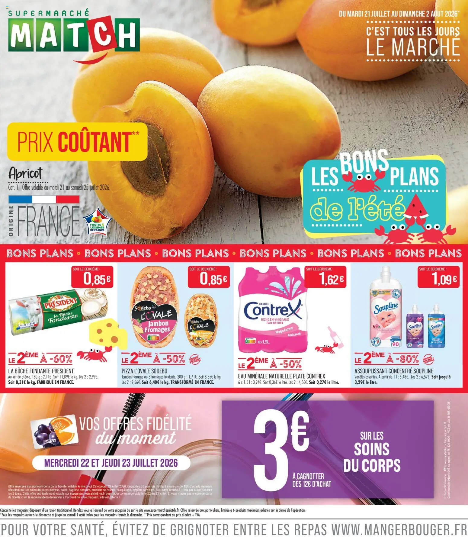 {H1} | Page: 1 | Produits: Soupline, Eau minérale naturelle, Lait, Jambon