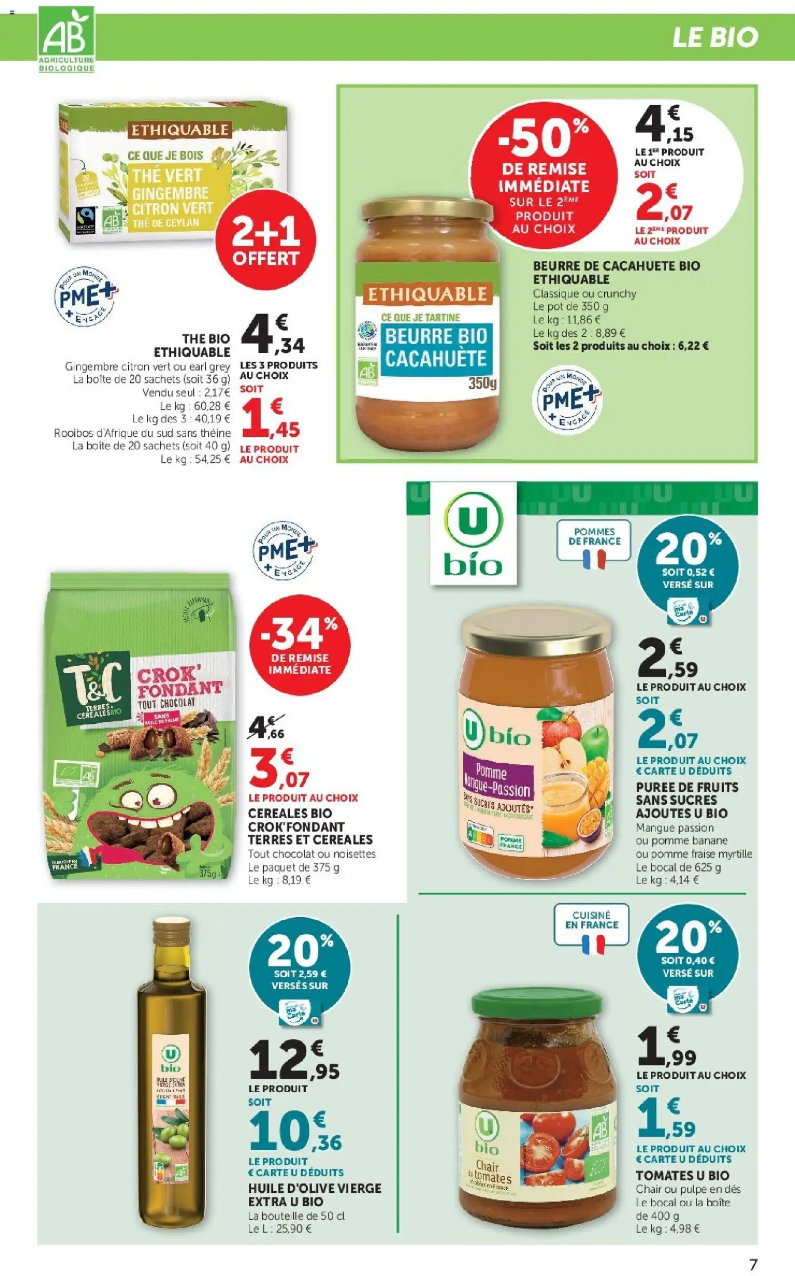 {H1} | Page: 7 | Produits: Cacahuète, Citron, Fruits, Céréales bio