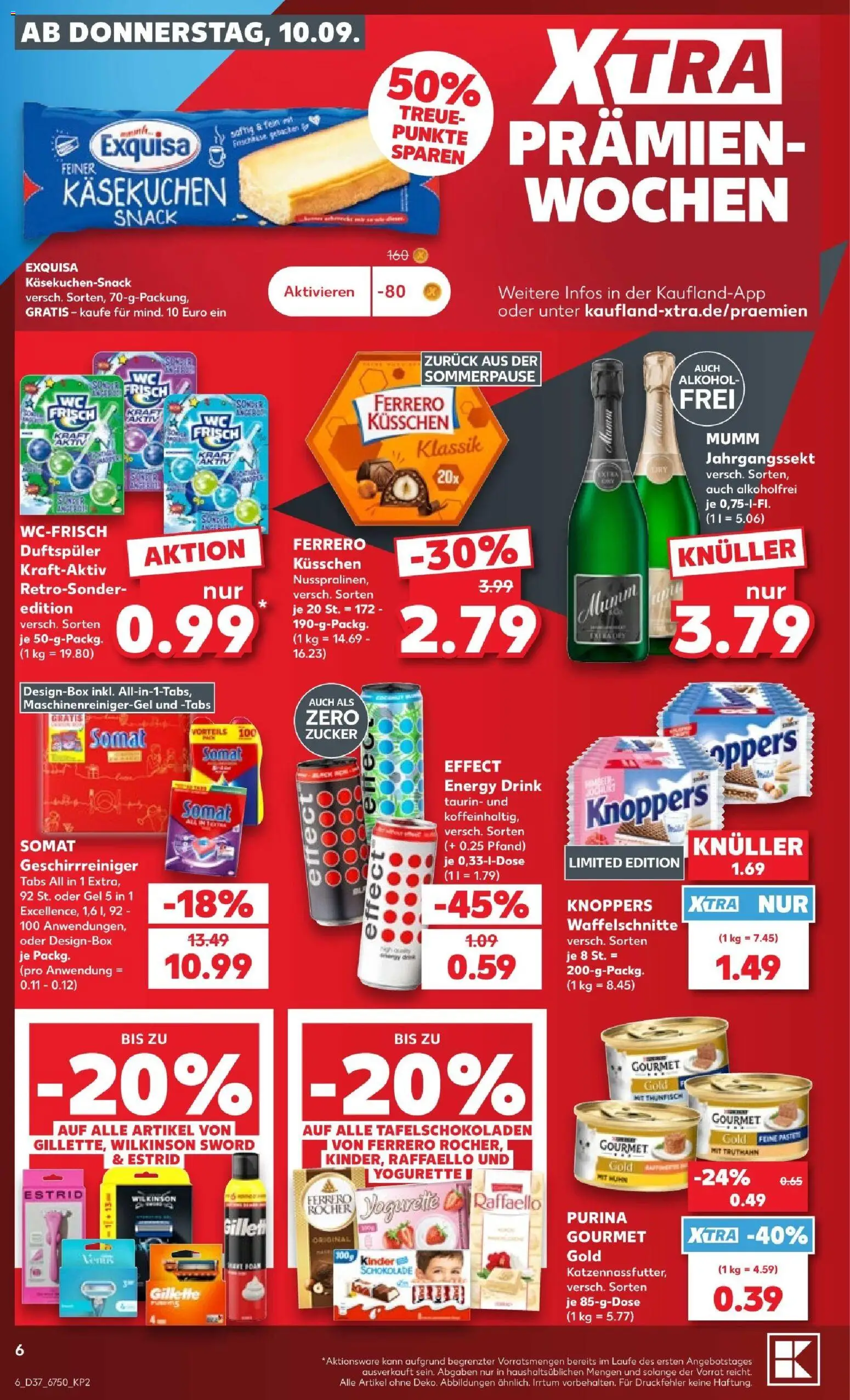 Kaufland Prospekt Potsdam – gültig ab 10.09.2026 | Seite: 6 | Produkte: Kocher, Exquisa, Zucker, Knoppers