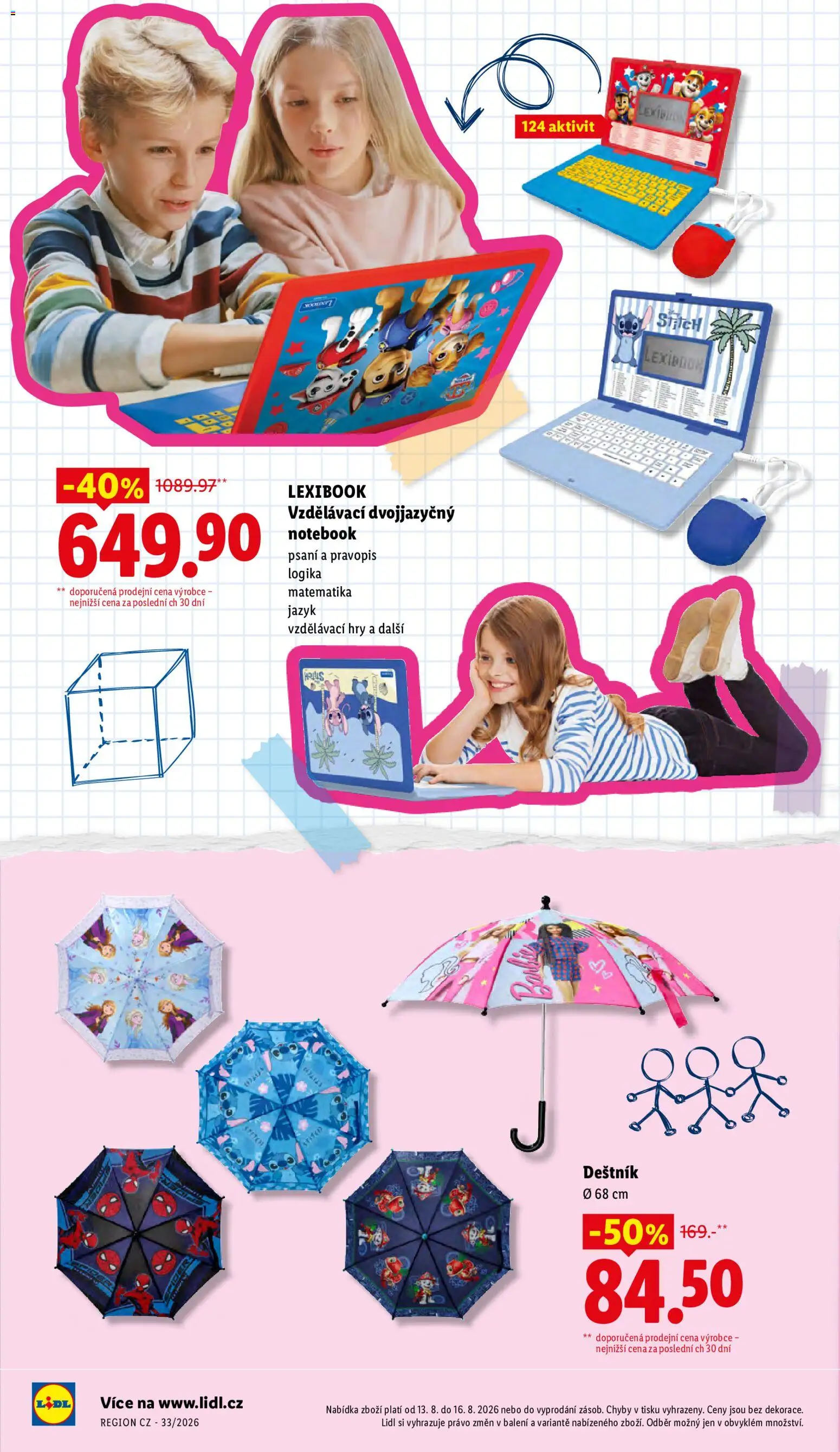 Lidl leták - Škola od 04.08.2026 | Strana: 18 | Produkty: Deštník, Notebook