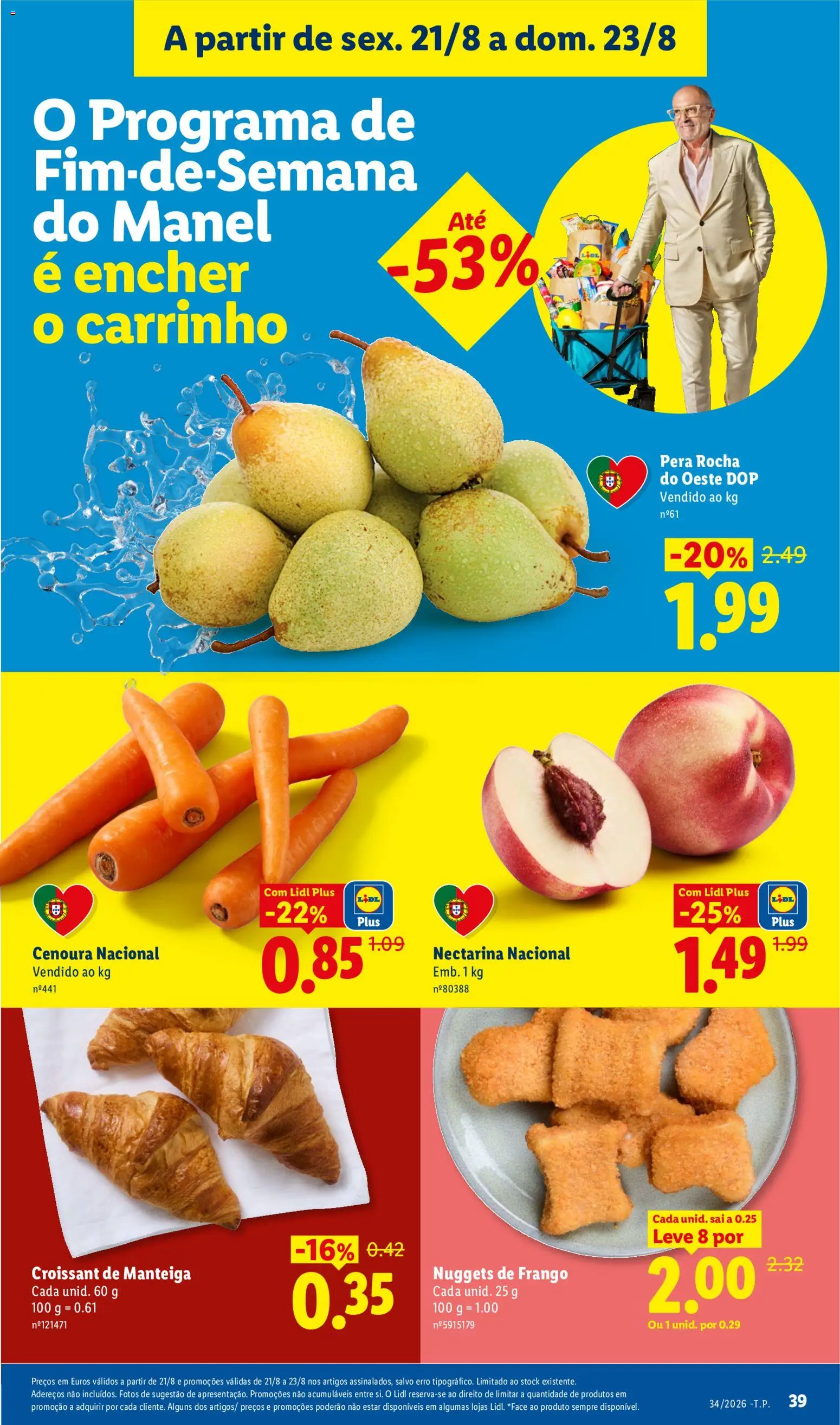 Lidl folheto │ válido de 17/08/2026 | Página: 39 | Produtos: Frango, Croissant, Cenoura, Nuggets