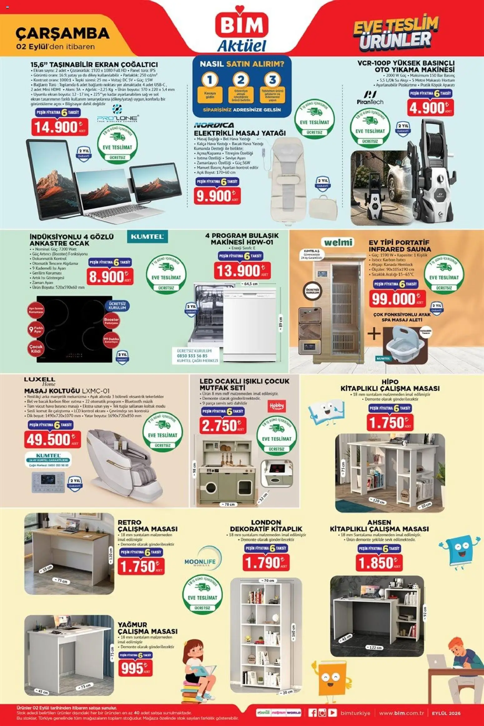 BİM - Katalog Çarşamba - 02 Eylül 2026 tarihinden itibaren geçerlidir | Sayfa: 1 | Ürünler: Koltuk, Su, Bilgisayar, Ağırlık