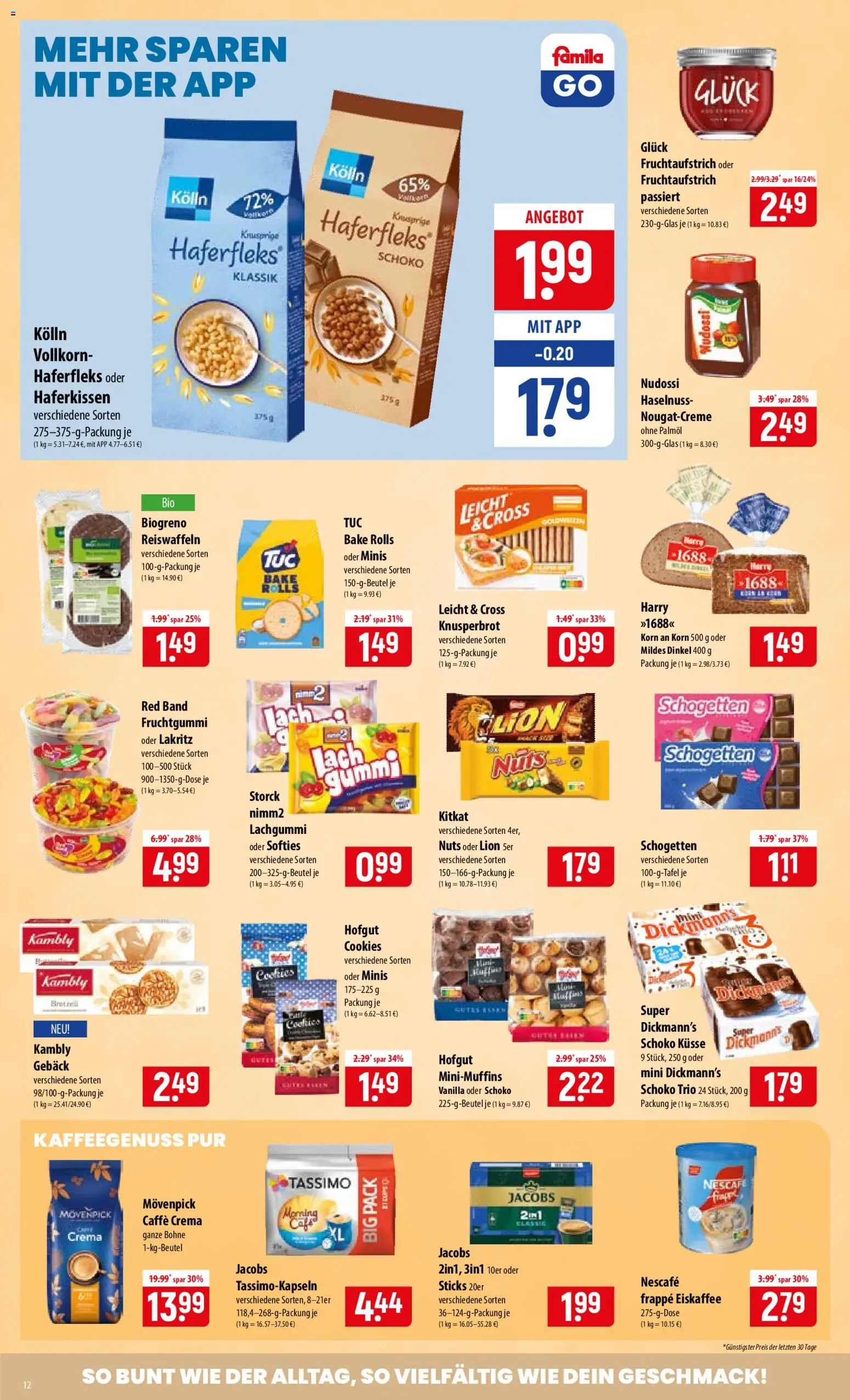 Famila Prospekt – gültig ab 29.06.2026 | Seite: 12 | Produkte: Nescafe, Kolln, Schogetten, Tassimo