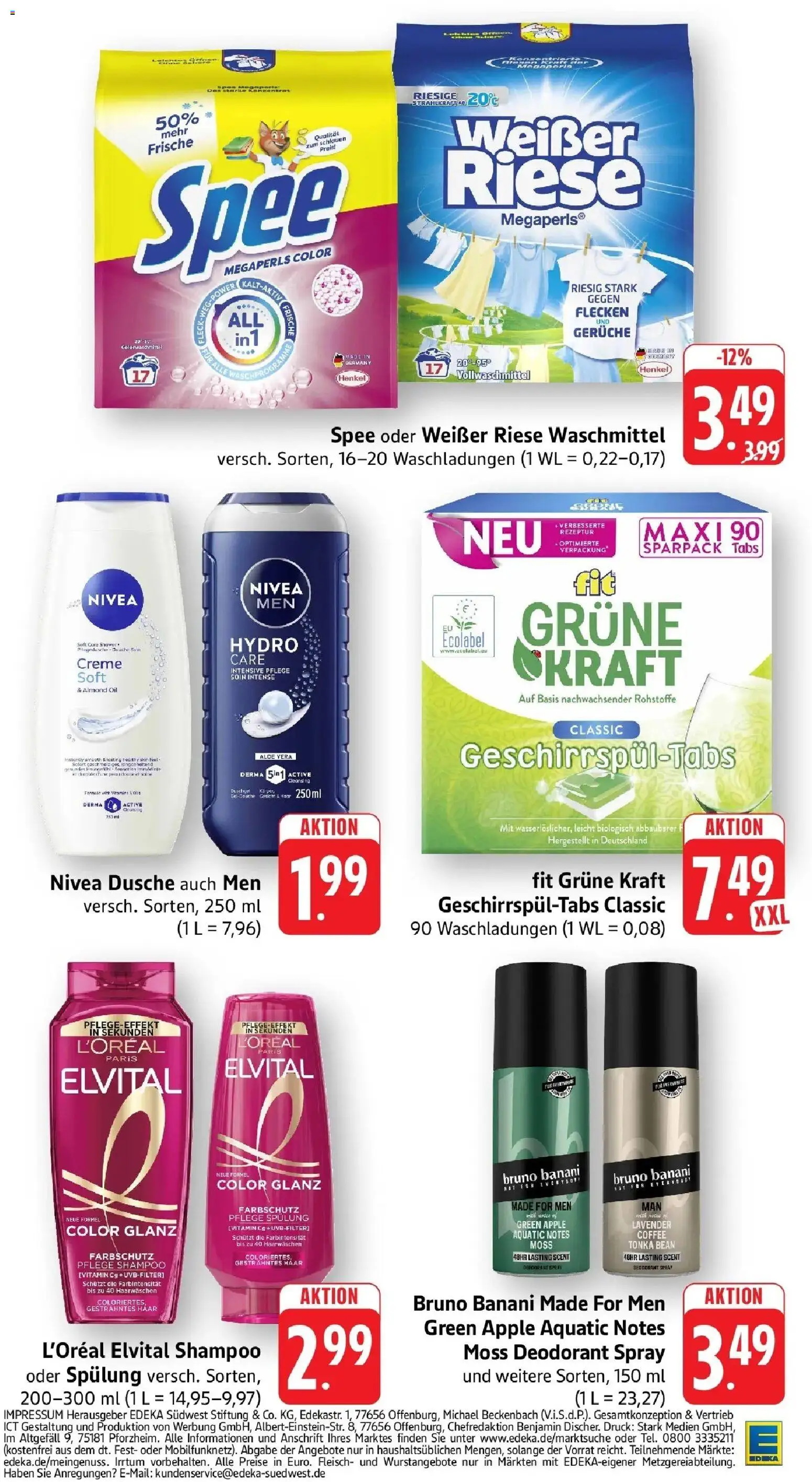 Edeka Prospekt Freiburg – gültig ab 27.07.2026 | Seite: 34 | Produkte: Dusche, Shampoo, Creme, Waschmittel
