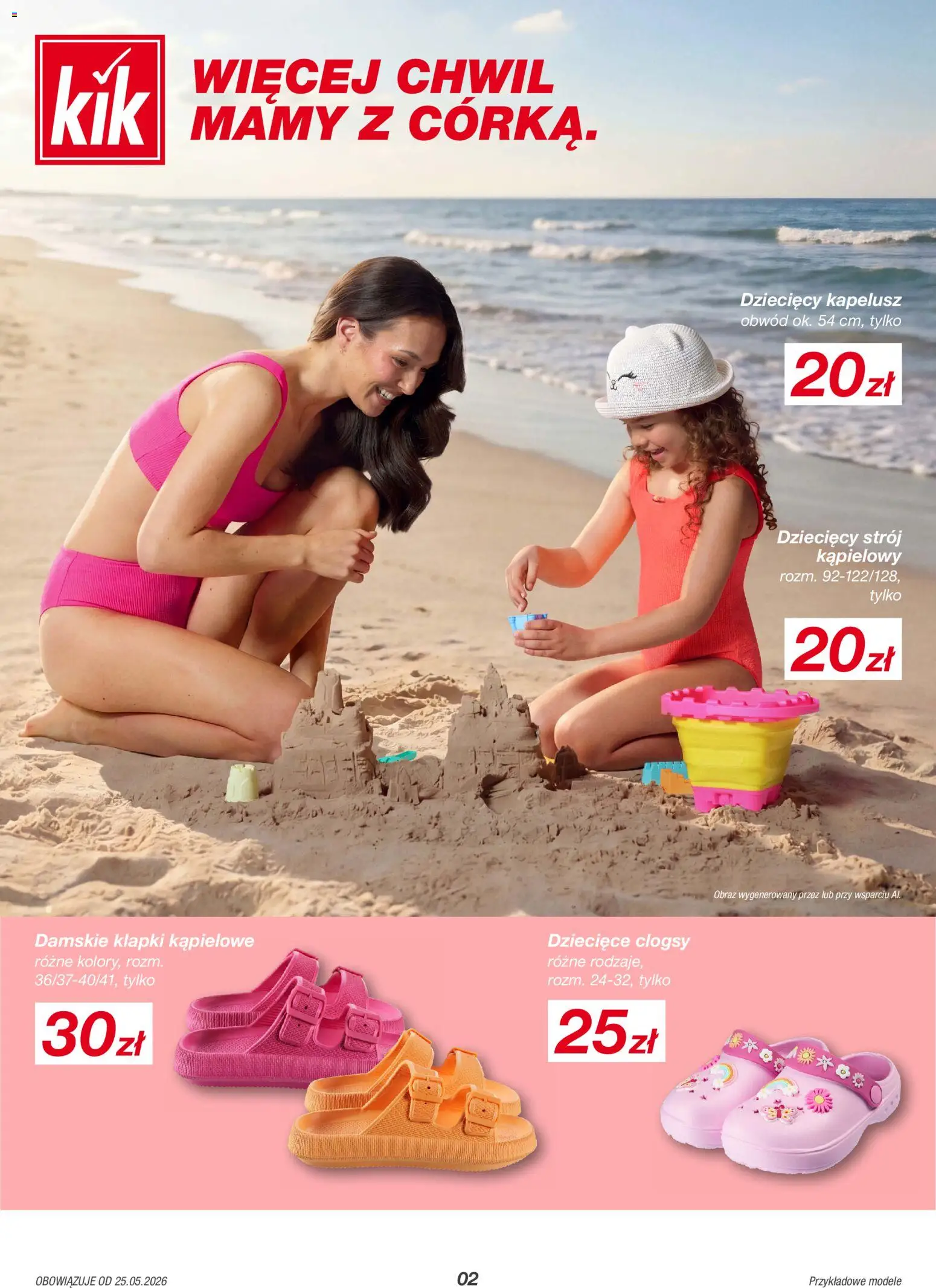 Kik gazetka od 25.05.2026 | Strona: 2 | Produkty: Strój kąpielowy, Klapki, Kapelusz
