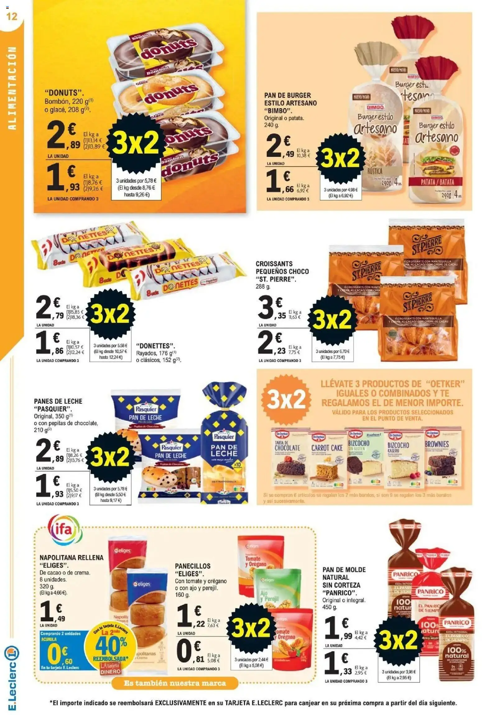 E.Leclerc Megames 3X2 21/10/2026 - 01/11/2026 | Página: 12 | Productos: Leche, Té, Bizcocho, Pan de leche