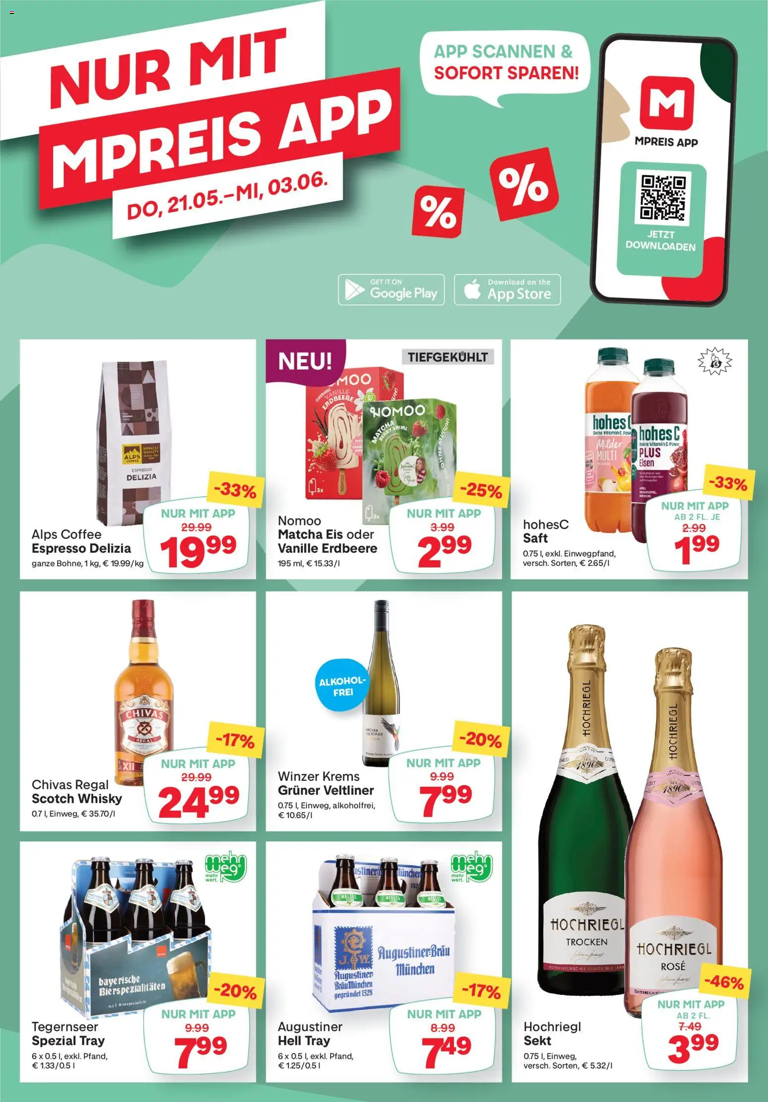 MPREIS Flugblatt gültig ab 21.05.2026 | Seite: 14 | Produkte: Eis, Regal, Saft