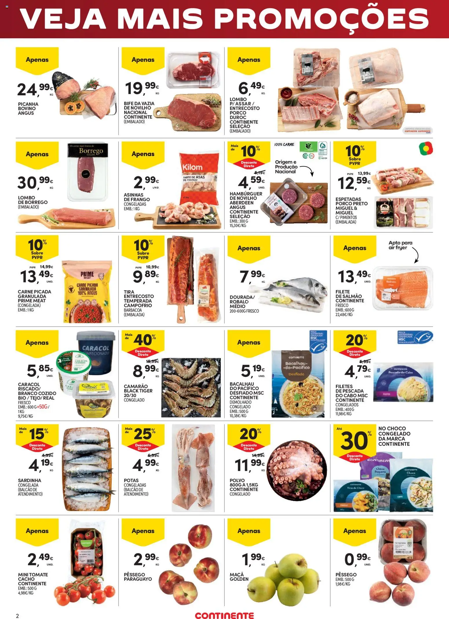 Continente Fim de Semana à Continente │ válido de 12.06.2026 | Página: 2 | Produtos: Pescada, Hambúrguer, Pescada do cabo, Maça