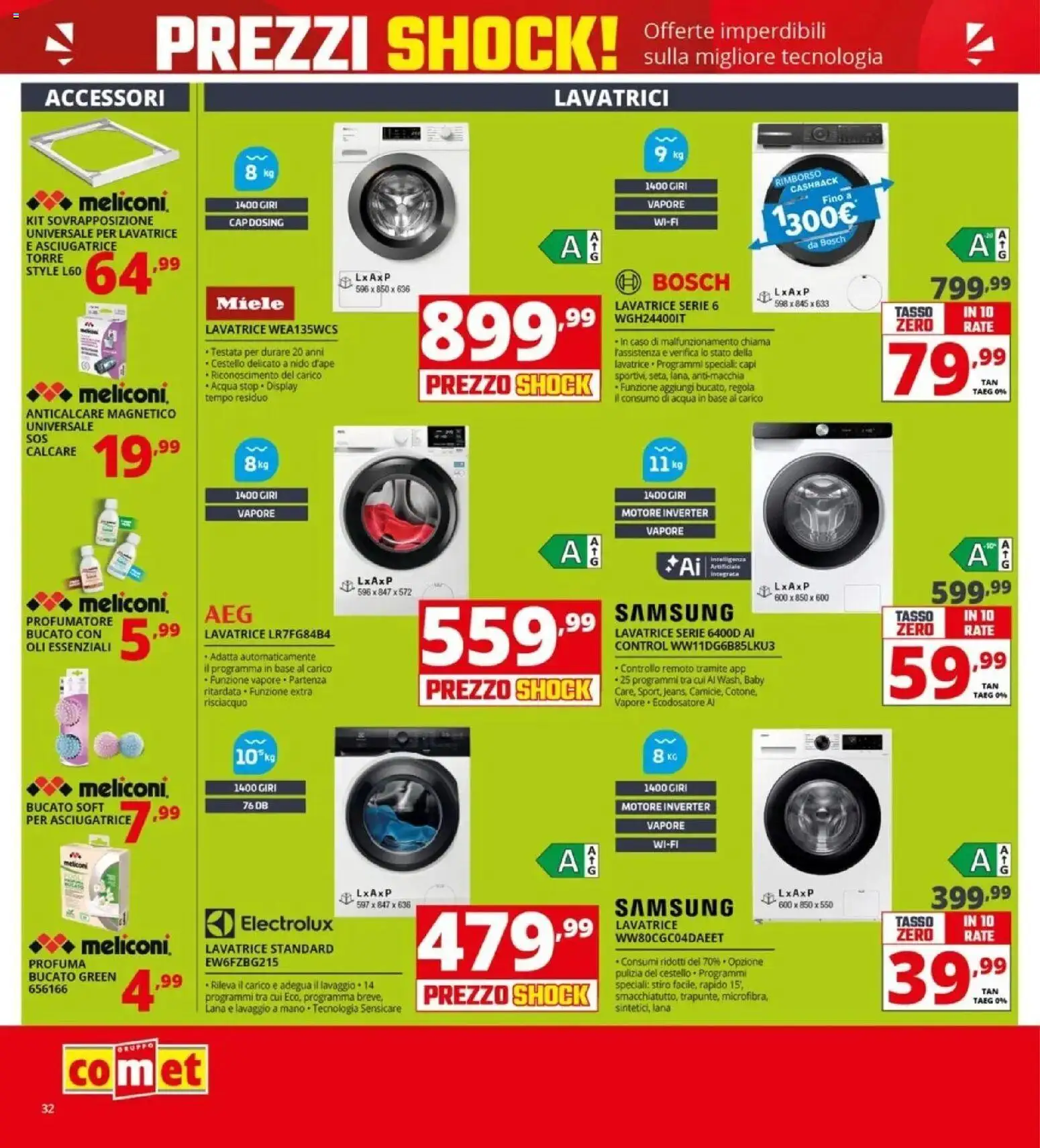 Volantino Comet del 23.04.2026 | Pagina: 32 | Prodotti: Anticalcare, Acqua, Miele, Samsung