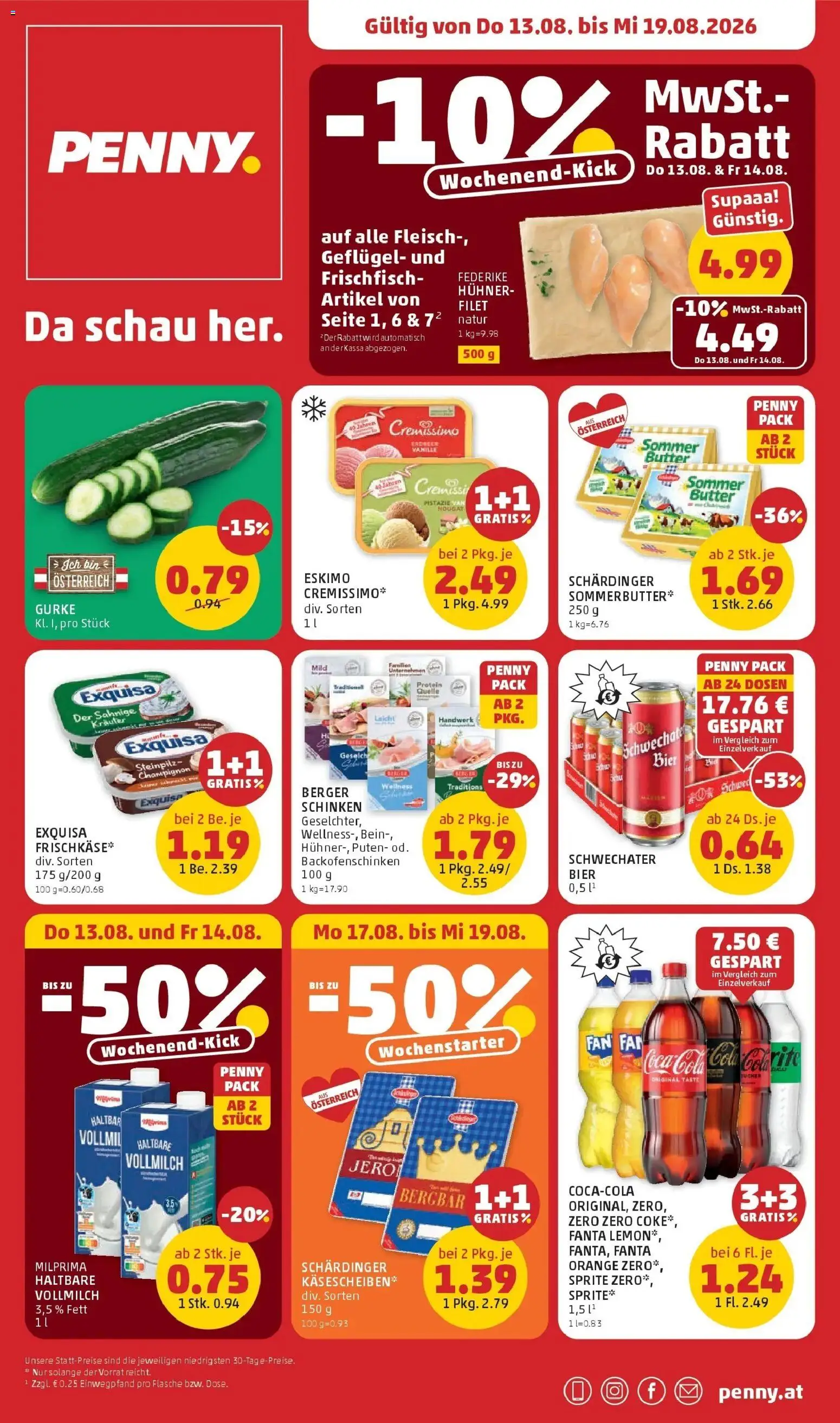 Penny Markt Die ganze Woche sparen ab (13.08.2026) - Angebote, Prospekt | Seite: 1