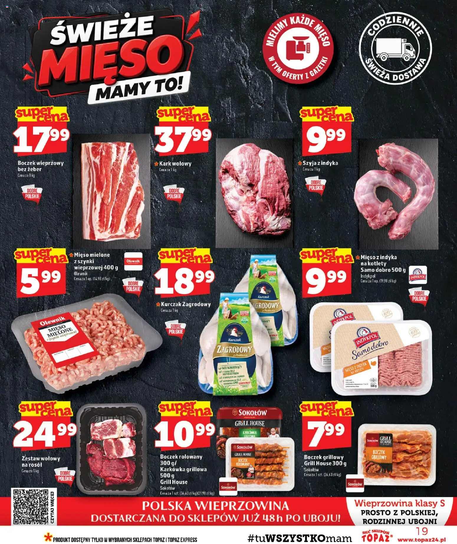 Topaz gazetka - MAZ od 10.09.2026 | Strona: 19 | Produkty: Kurczak, Mięso, Grill, Wieprzowina