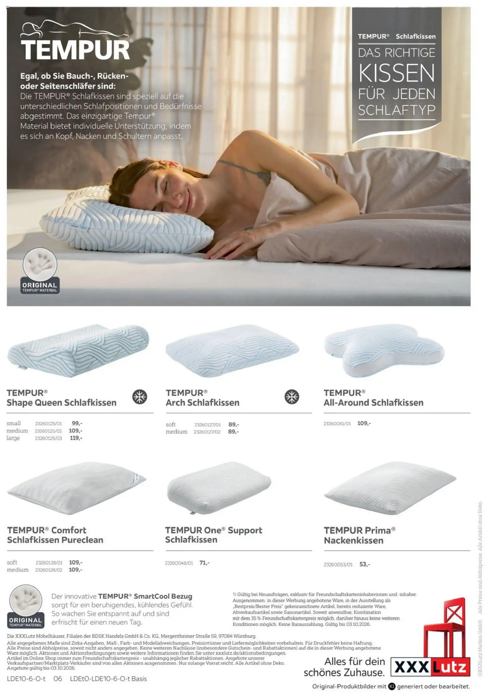 XXXLutz Tempur Spezial – gültig ab 19.09.2026 | Seite: 6 | Produkte: Kissen