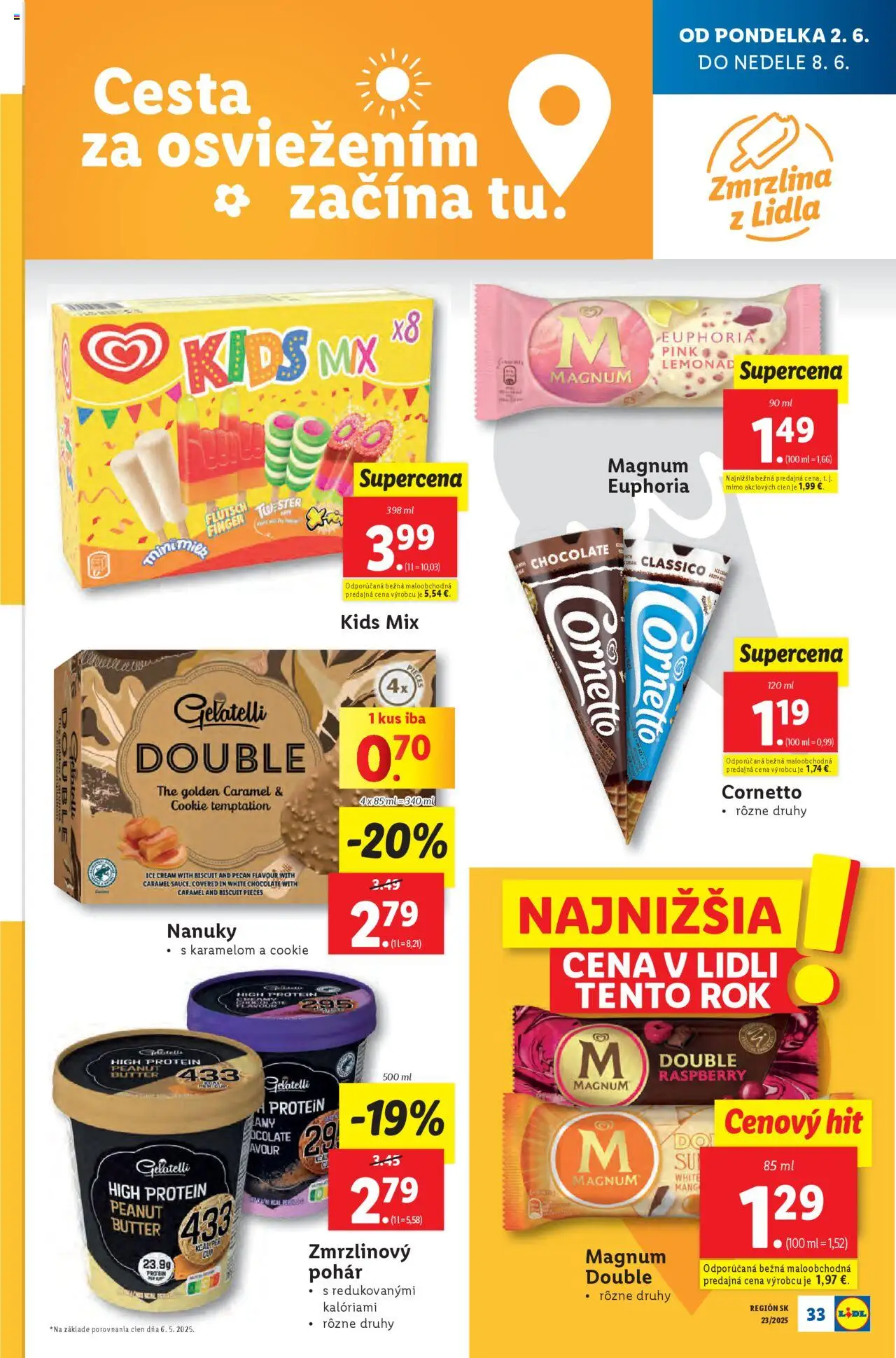 Nové Lidl akcie – leták je platný od 02.06.2025 | Strana: 41 | Produkty: Protein, Zmrzlina, Magnum, Nanuky