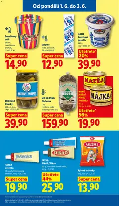 Náhled letáku MP KRÁSNO Tlačenka, 1 kg, vyrobeno podle receptury z roku 1972 od 01.06.2026 | Strana: 15 | Produkty: Smetana, Povidla, Okurky, Pomazánka