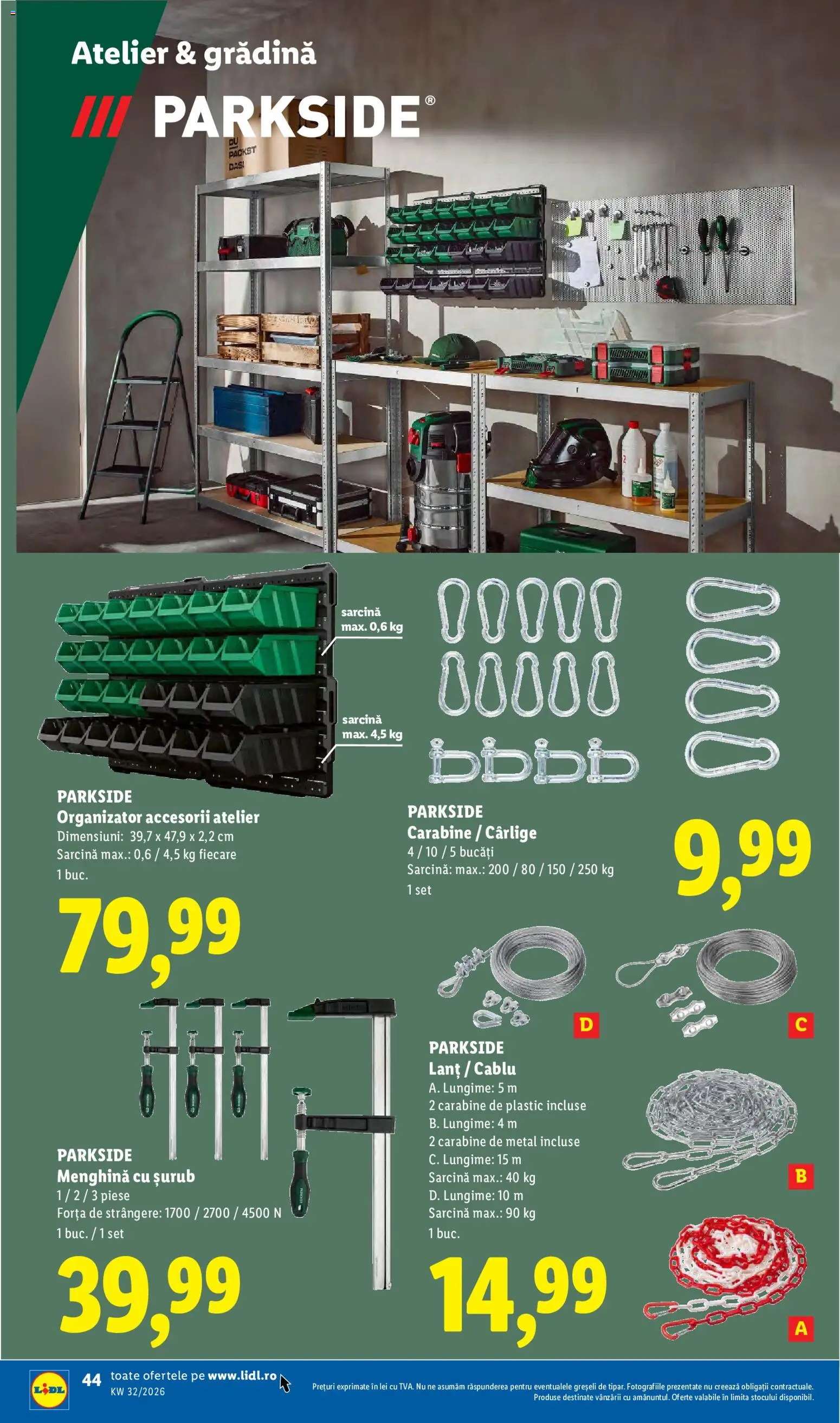 Noul catalog Lidl – valabil de la 03.08.2026 | Pagină: 44 | Produse: Gradina, Cablu, Parkside, Organizator