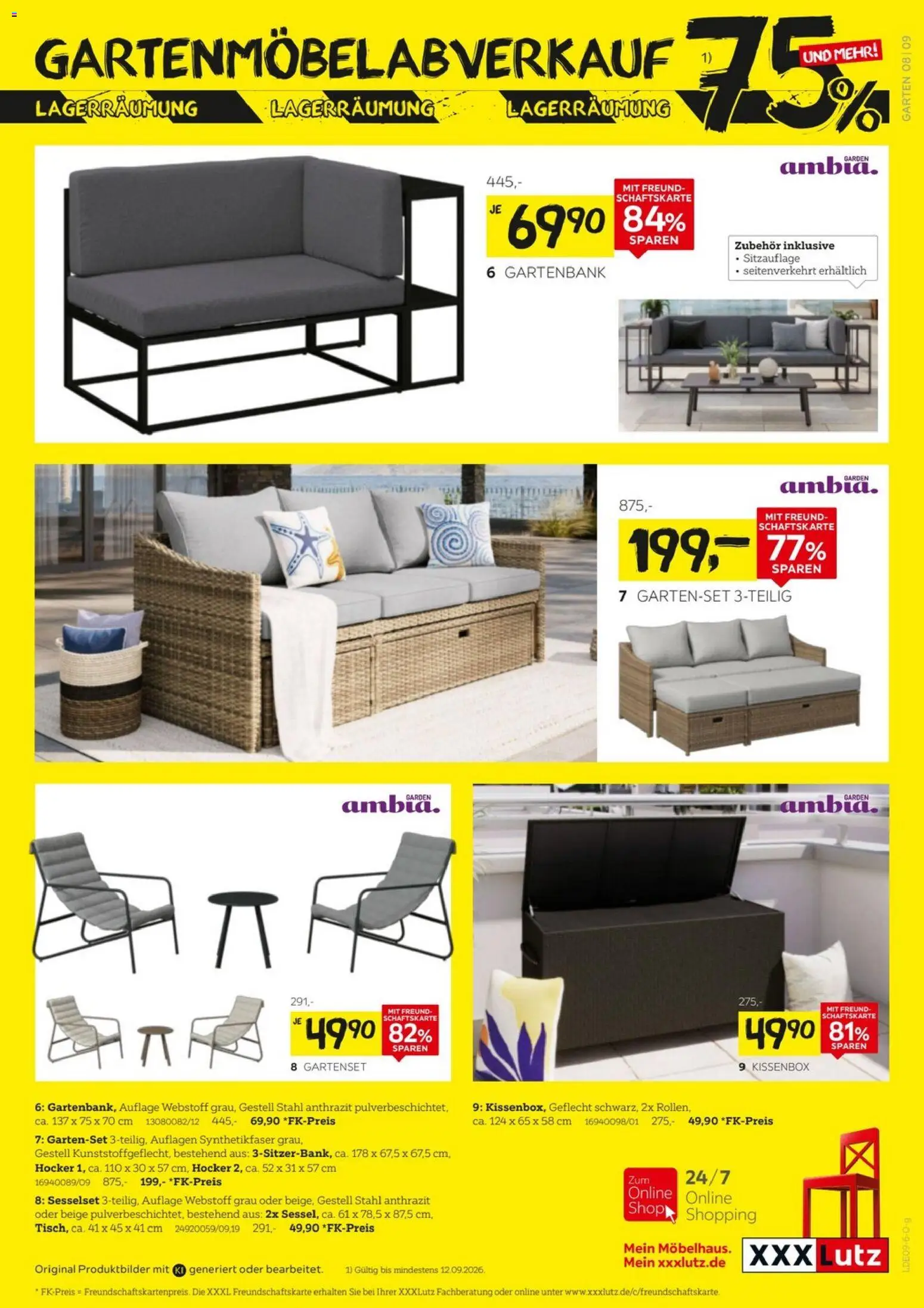 XXXLutz Gartenmöbelabverkauf – gültig ab 29.08.2026 | Seite: 9 | Produkte: Hocker