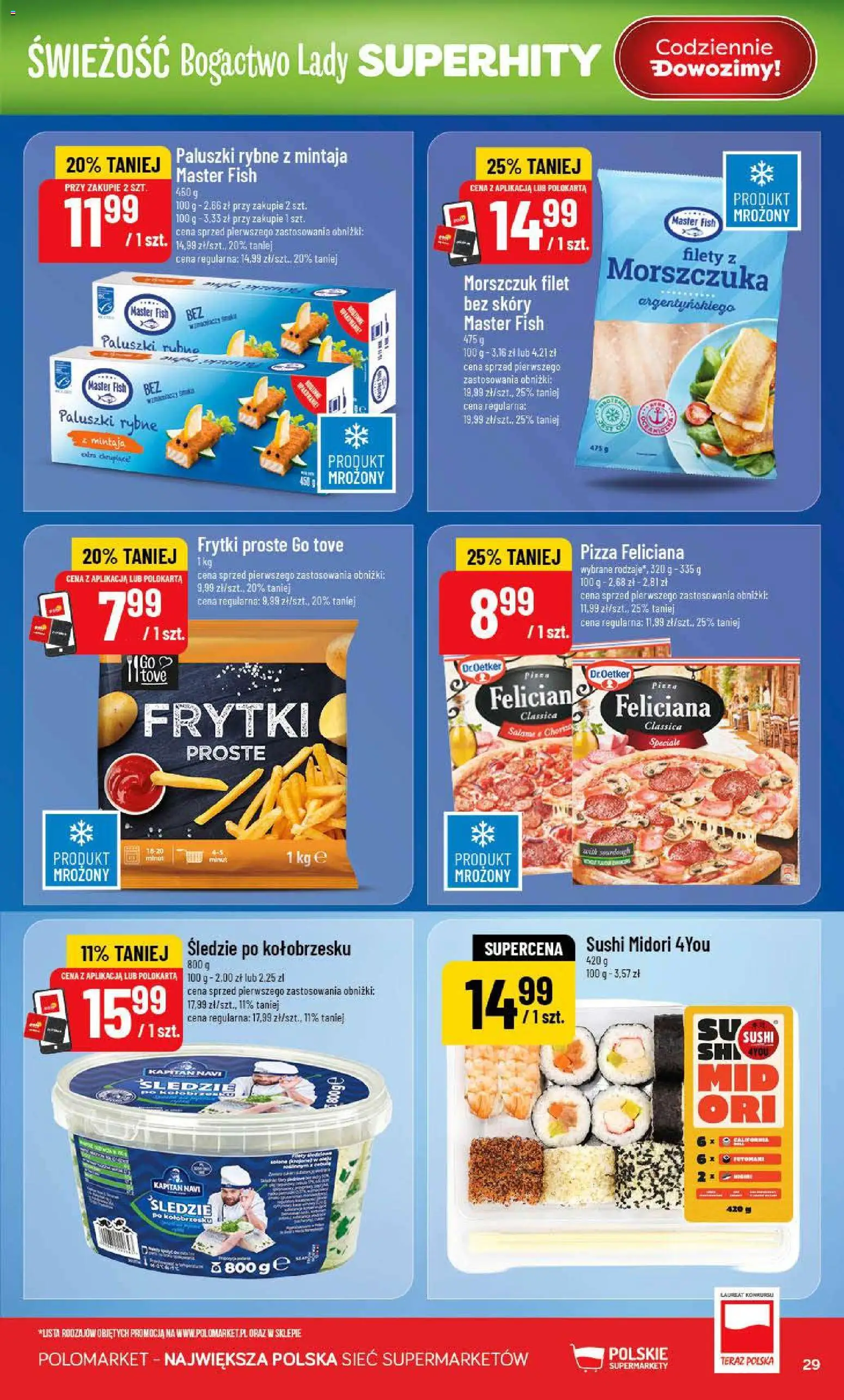 POLOmarket gazetka od 15.07.2026 | Strona: 29 | Produkty: Paluszki rybne, Filet, Paluszki, Frytki