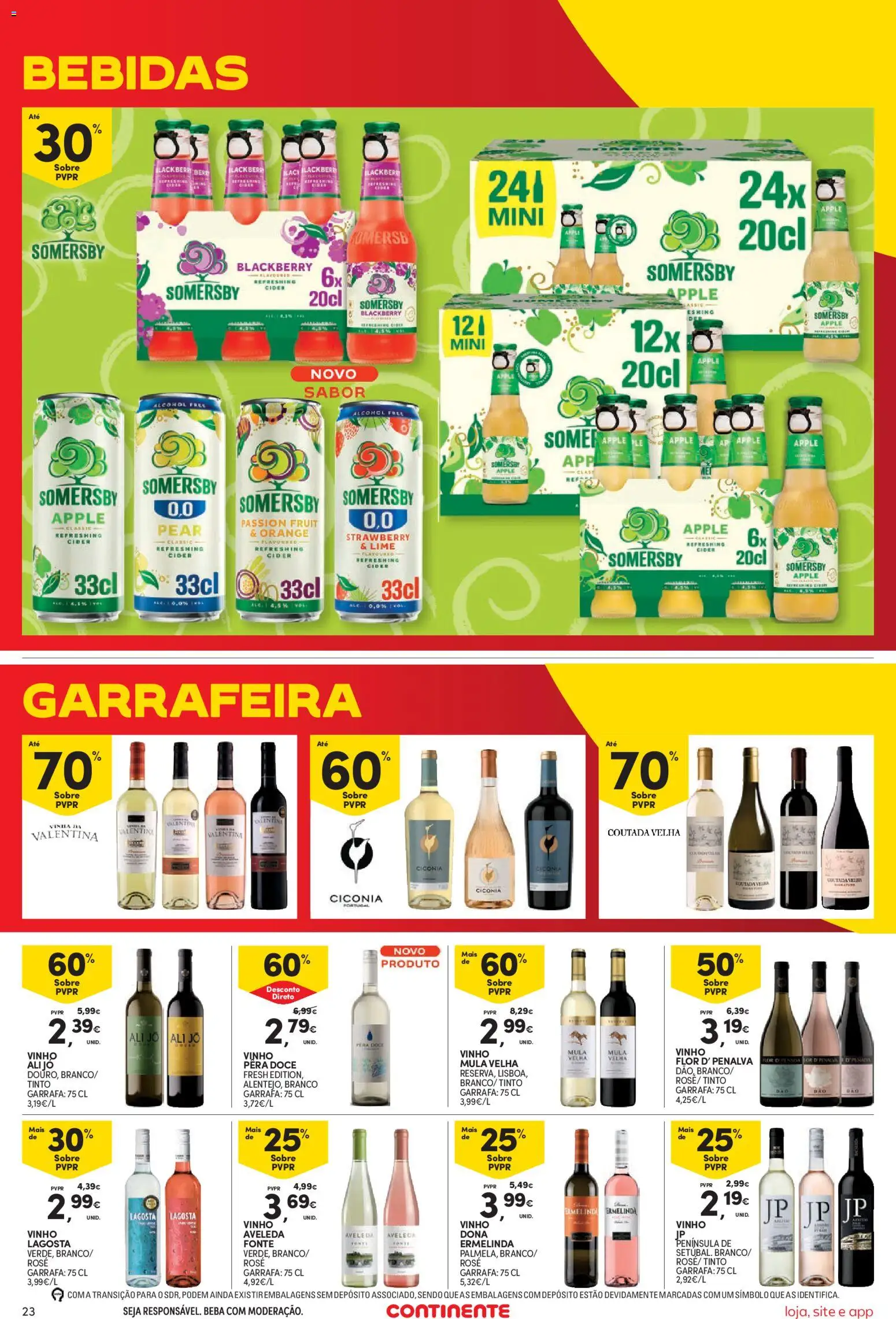 Continente Semanal Continente Bom Dia │ válido de 04/08/2026 | Página: 23 | Produtos: Lagosta, Vinho, Somersby