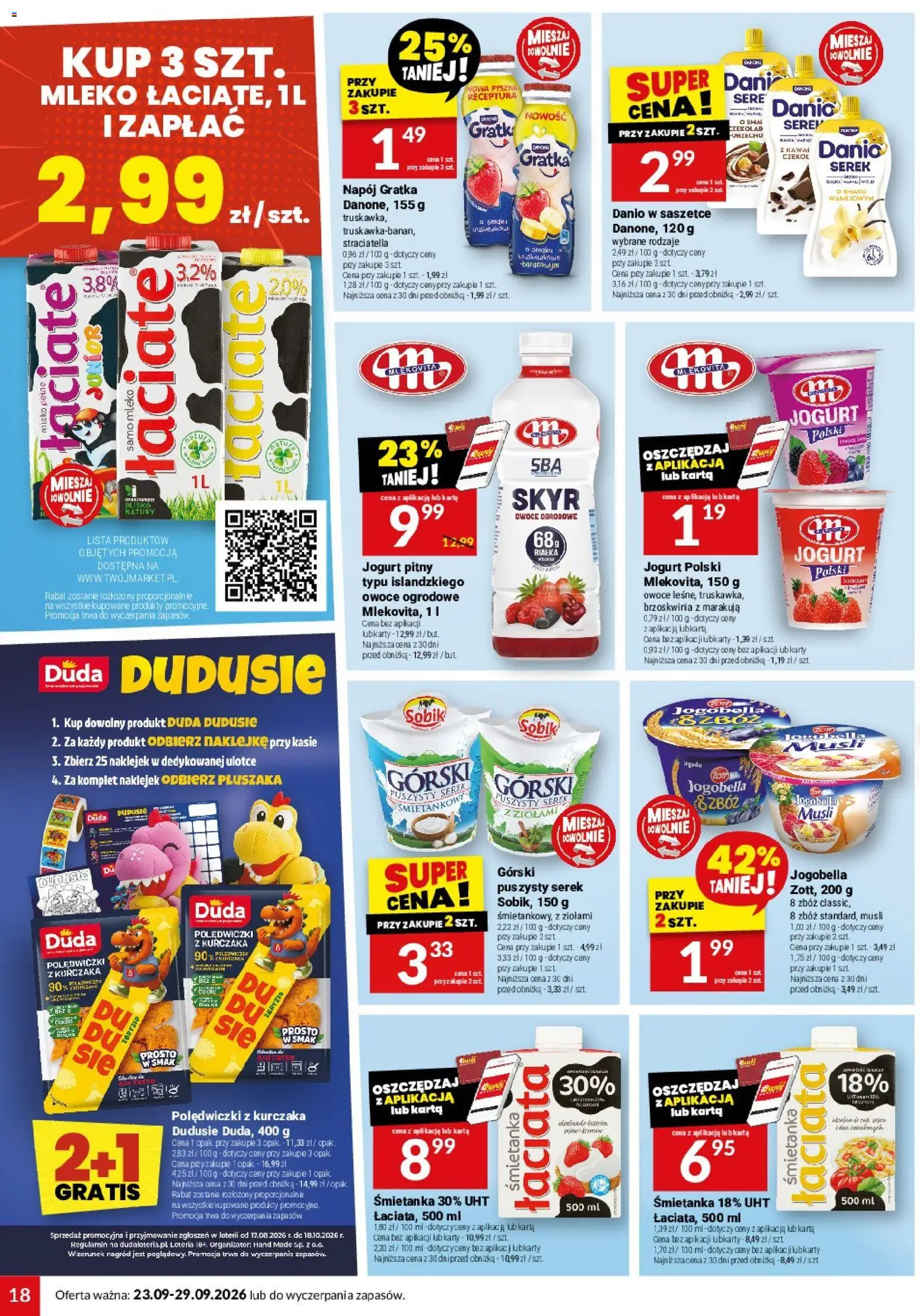 Twój Market gazetka od 23.09.2026 | Strona: 18 | Produkty: Marakuja, Polędwiczki, Mleko, Skyr