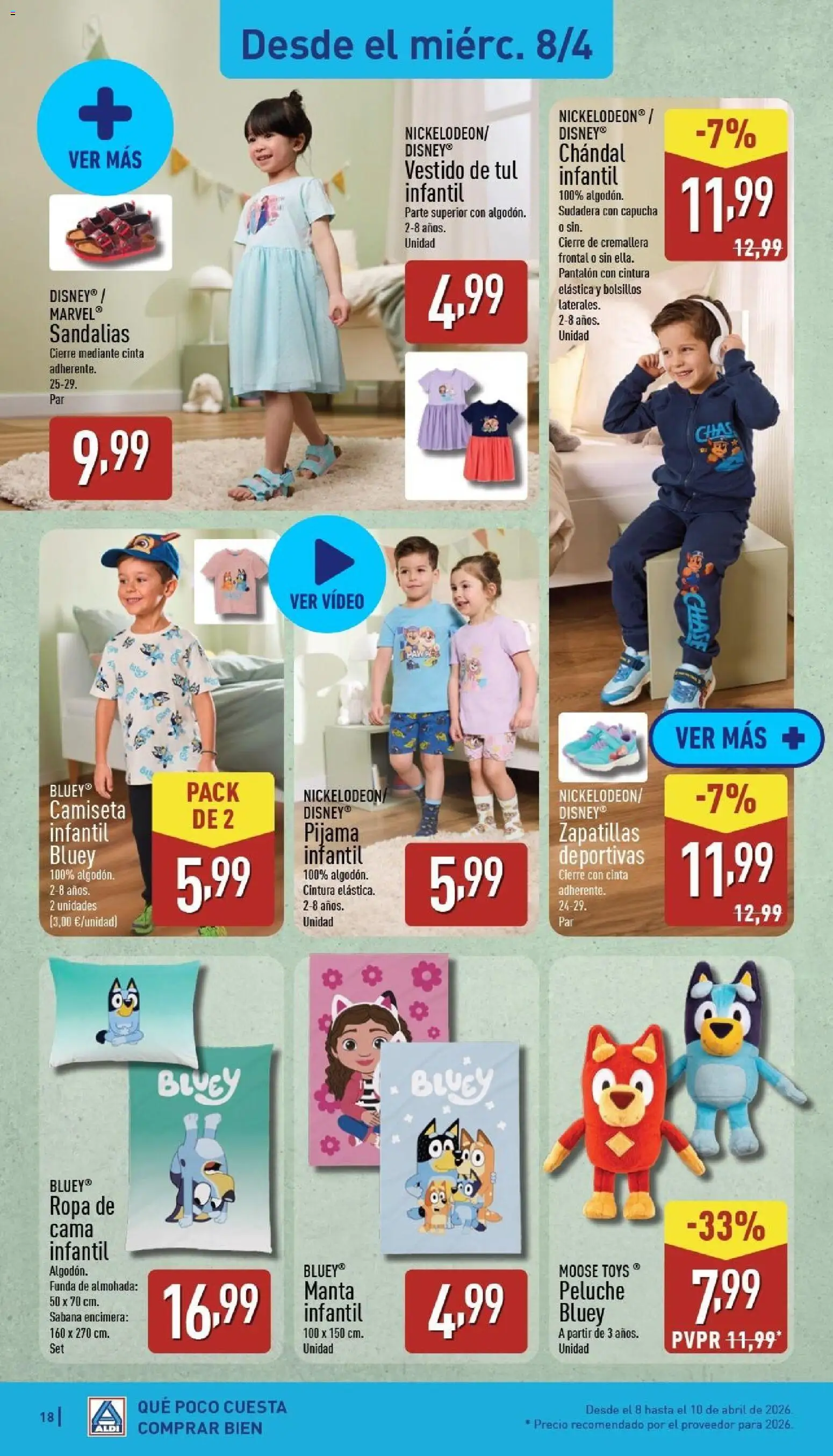 Aldi folleto Península │ válido desde el 06.04.2026 | Página: 18 | Productos: Zapatillas deportivas, Ropa, Funda, Cama