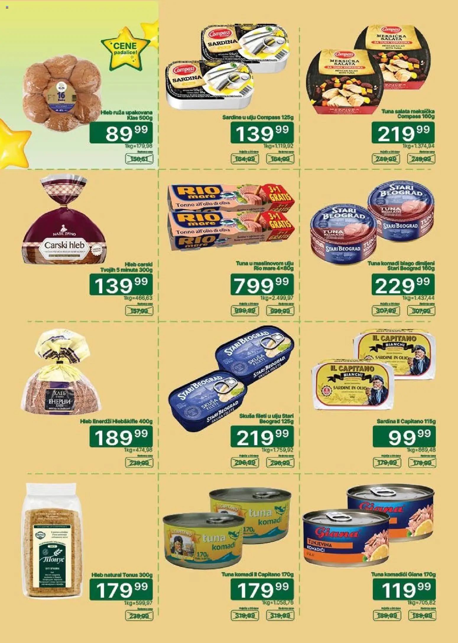 Univerexport katalog - važi od 16.09.2026 | Strana: 10 | Proizvode: Skuša, Rio mare, Sardine, Hleb