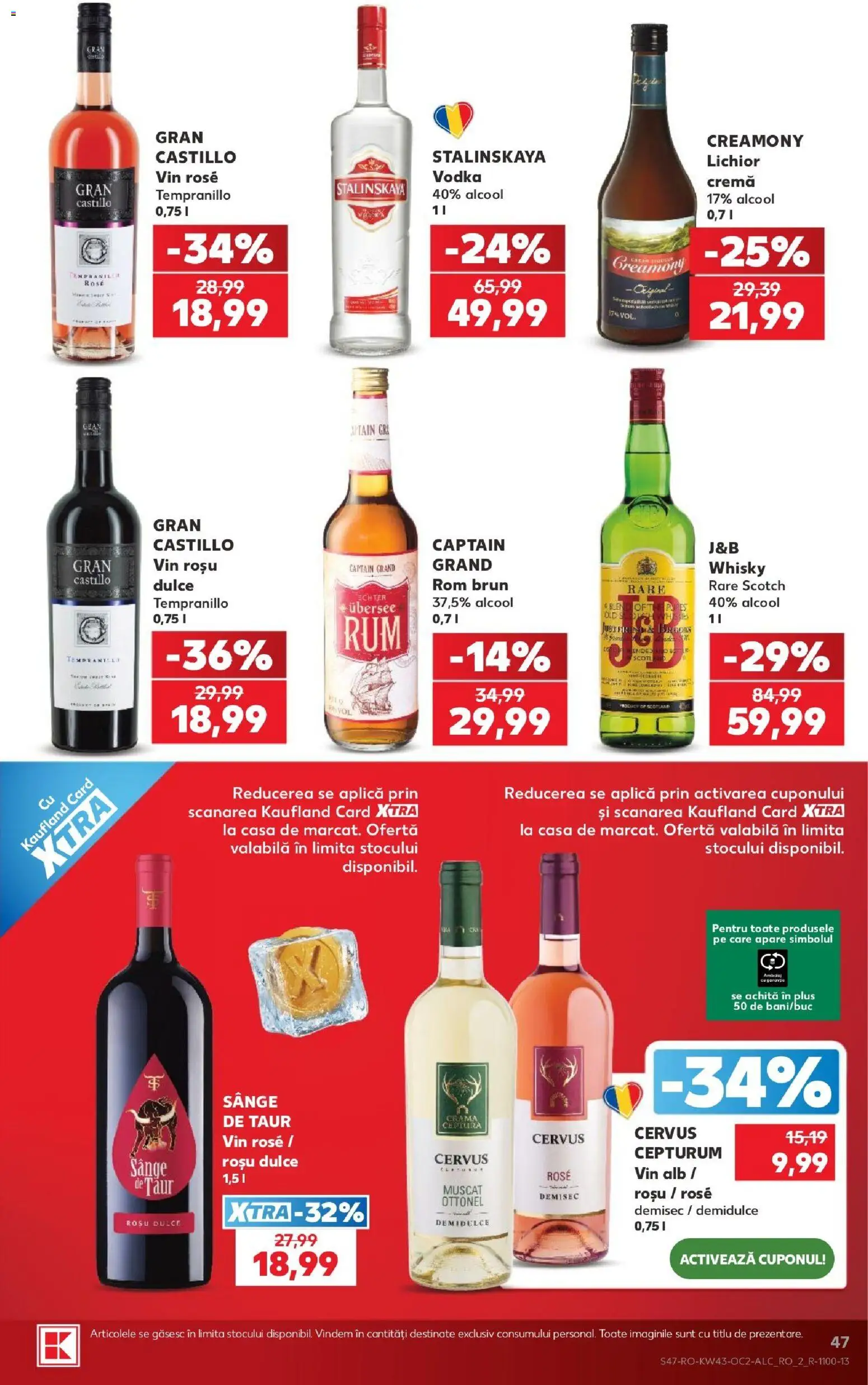Noul catalog Kaufland – valabil de la 21.10.2026 | Pagină: 47 | Produse: Vin rose, Lichior, Cremă, Plus