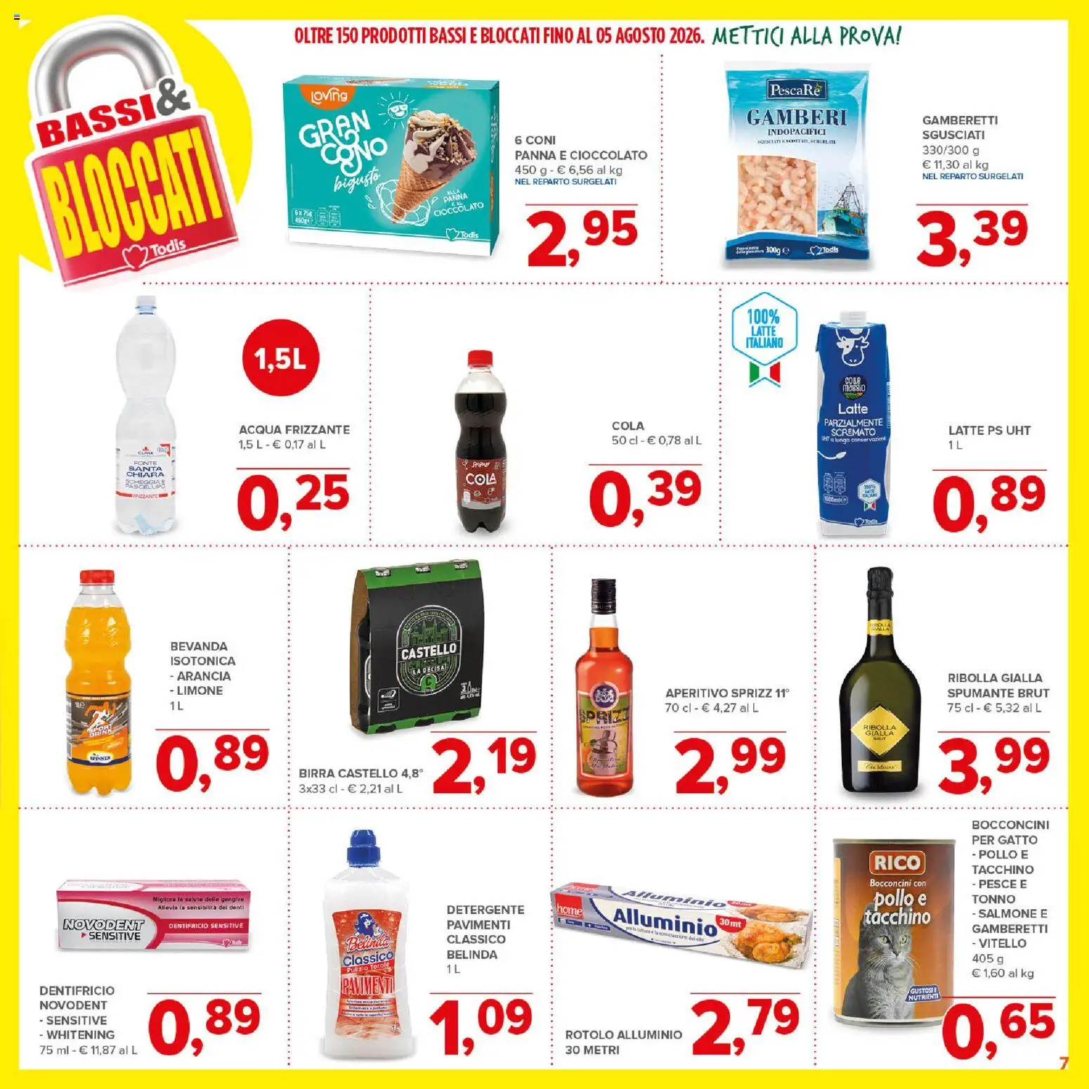 Volantino Todis del 11.06.2026 | Pagina: 7 | Prodotti: Dentifricio, Birra, Gamberetti, Aperitivo
