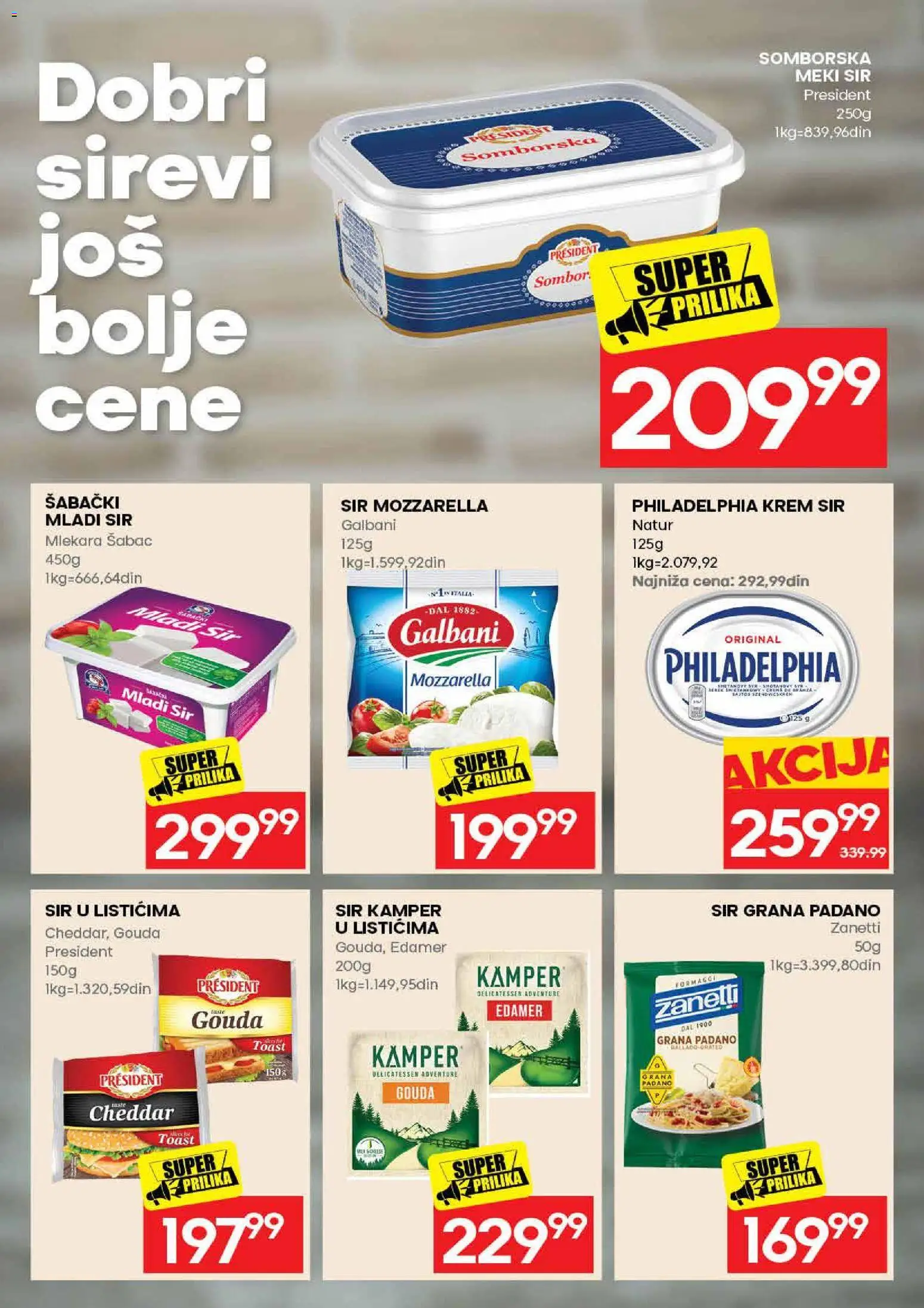 Idea katalog - važi od 04.06.2026 | Strana: 9 | Proizvode: Mladi sir, Philadelphia, Krem sir, Sir