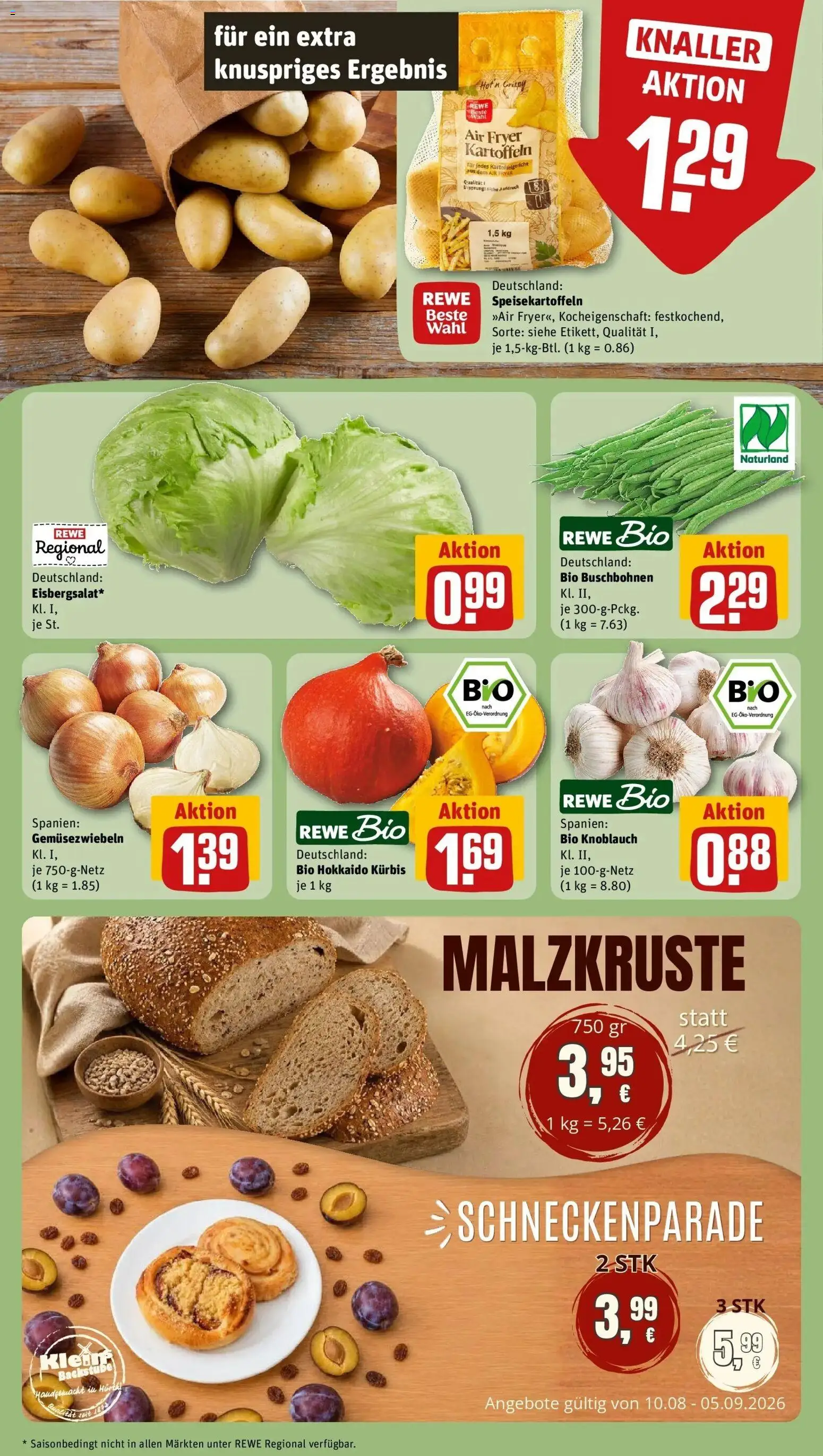 REWE Prospekt ab 24.08.2026 zum Blättern » Angebote | Seite: 7 | Produkte: Kartoffeln, Knoblauch, Kürbis