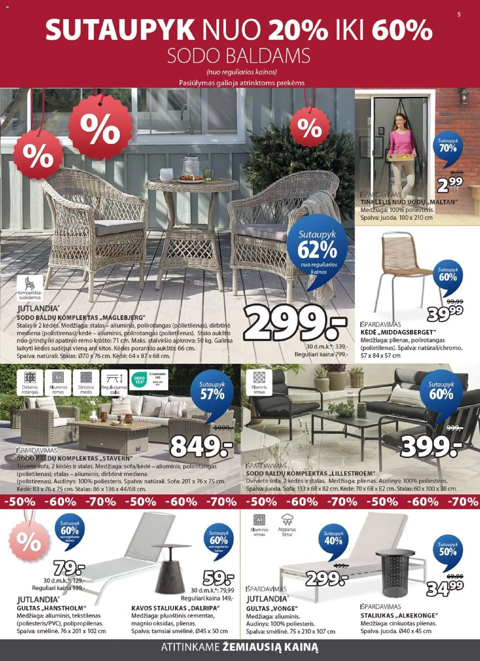 JYSK akcijos nuo 2026.07.14 | Puslapis: 5 | Prekių: Gultas, Sofa, Stalas, Kėdė
