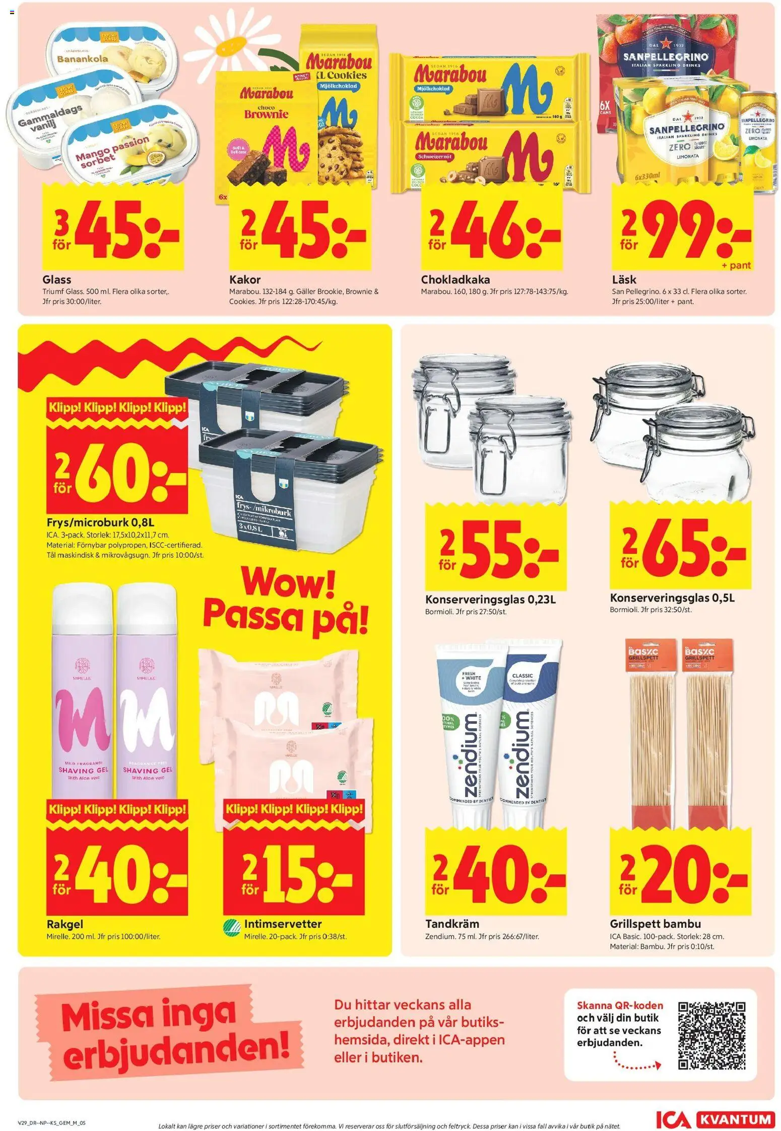 ICA Kvantum reklamblad aktuell från 13/07/2026 | Sida: 7 | Produkter: Chokladkaka, Glass, Mango, Frys