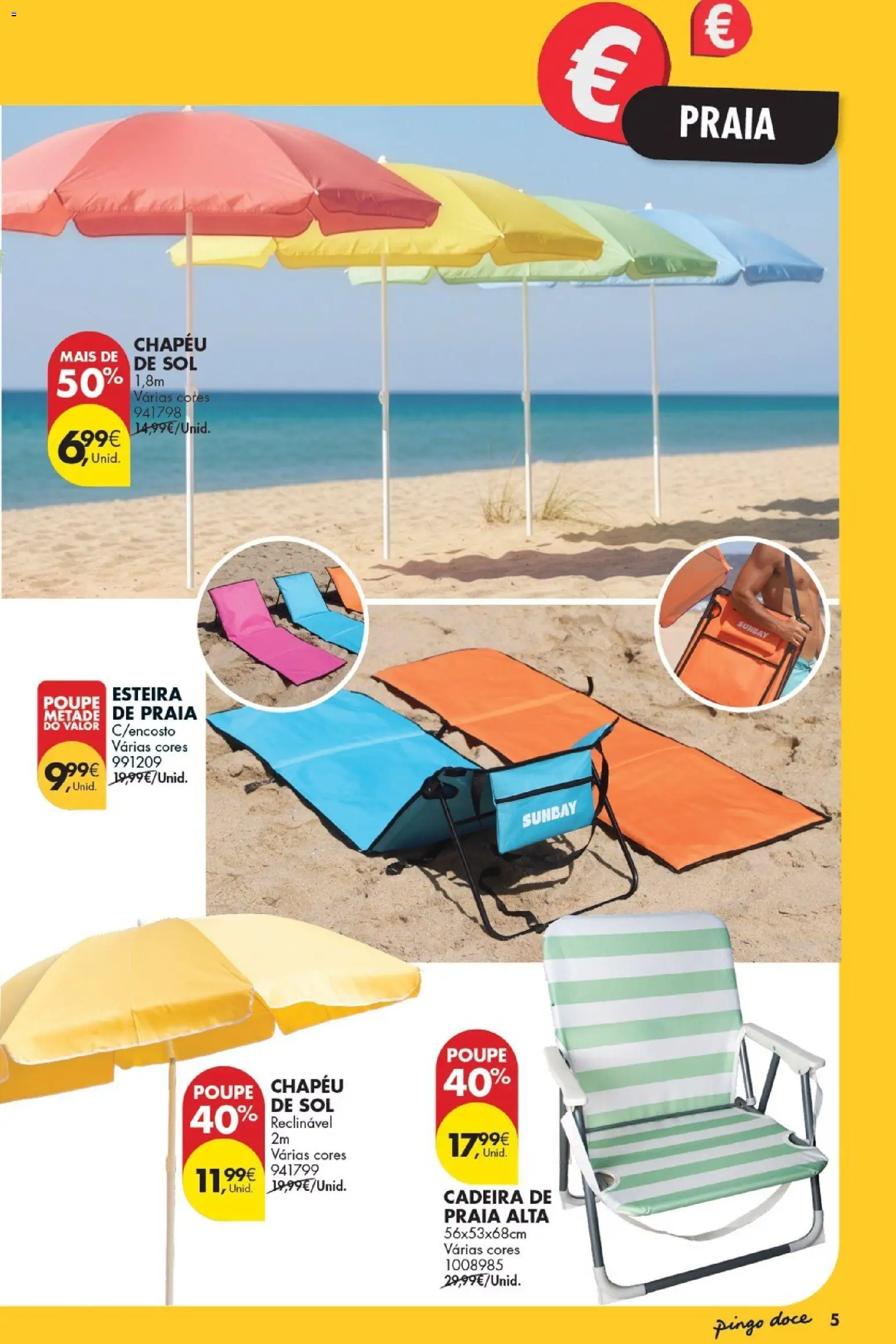 Pingo Doce Bazar Grandes Oportunidades │ válido de 21/07/2026 | Página: 5 | Produtos: Chapéu, Cadeira de praia, Esteira, Cadeira