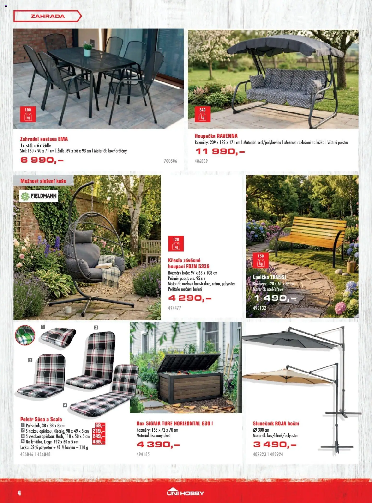 Uni Hobby leták od 28.05.2026 | Strana: 4 | Produkty: Zahrada, Křeslo, Stůl, Židle