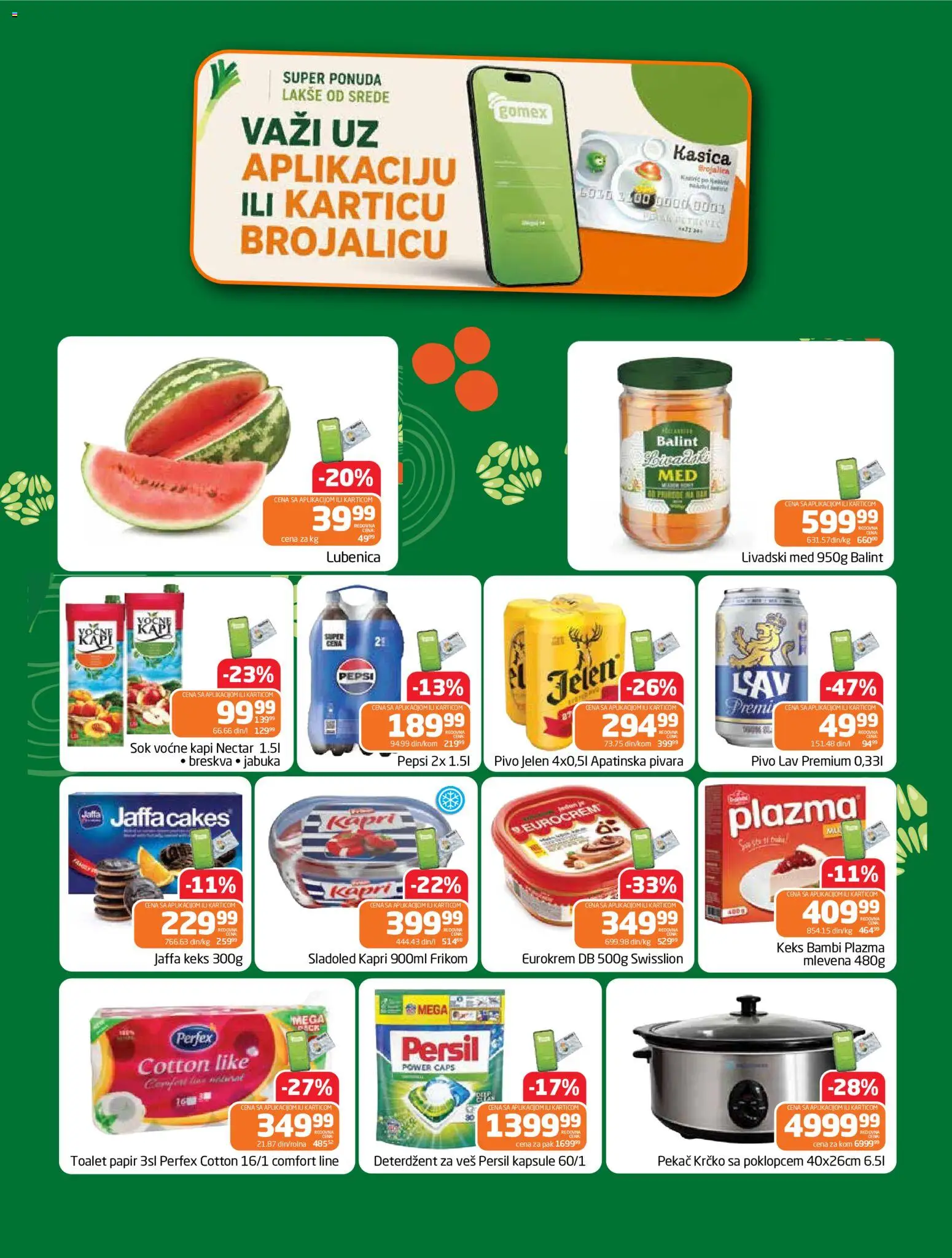 Gomex katalog - važi od 15.07.2026 | Strana: 2 | Proizvode: Keks, Lubenica, Med, Breskva