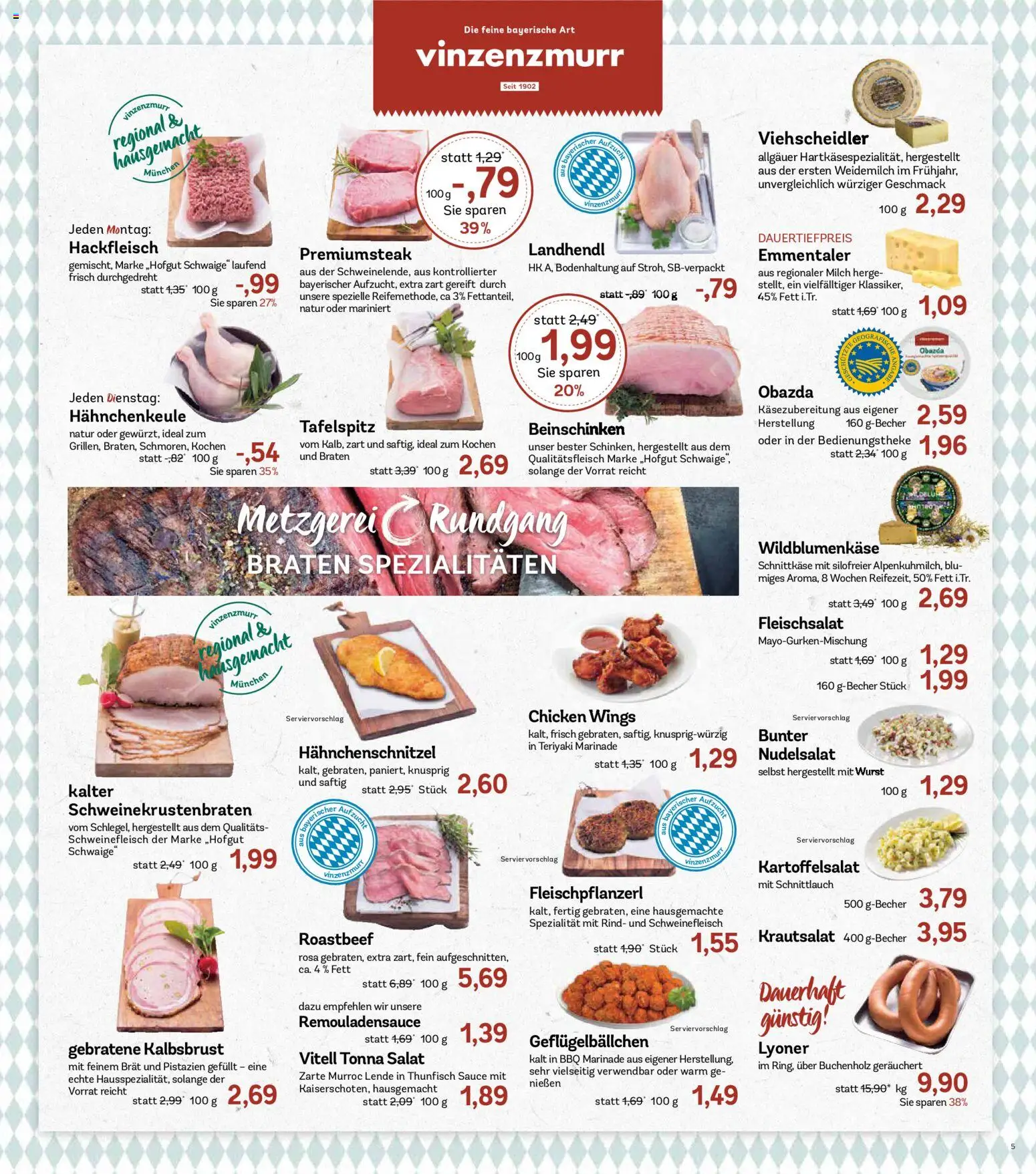 AEZ Prospekt – gültig ab 14.09.2026 | Seite: 5 | Produkte: Spezialitäten, Pistazien, Roastbeef, Schweinefleisch
