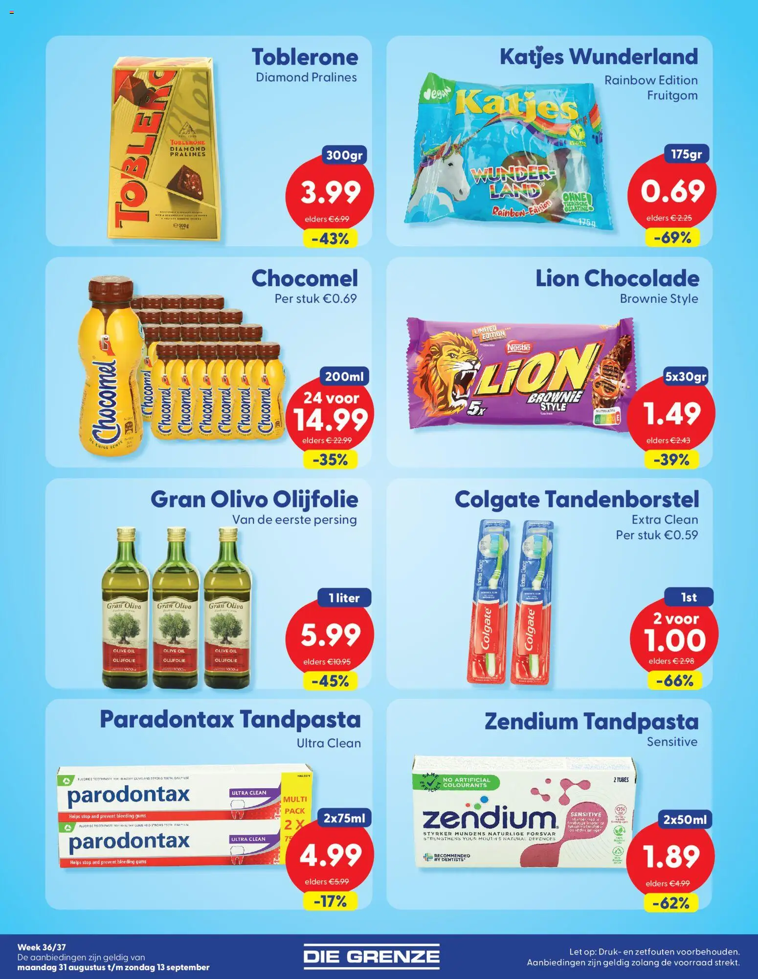 {H1} | Pagina: 5 | Producten: Tandpasta, Tandenborstel, Chocolade, Olijfolie