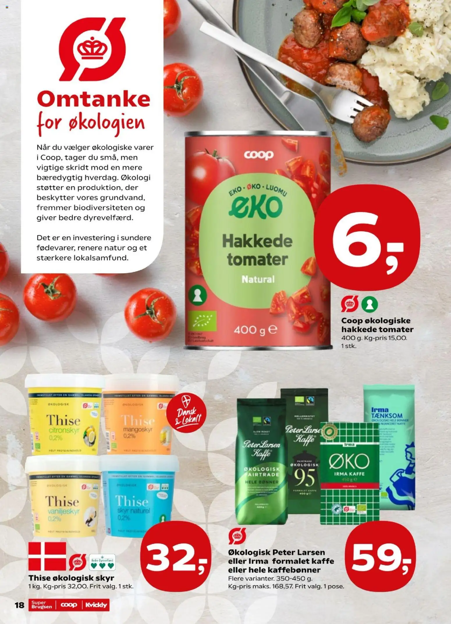 Super Brugsen tilbudsavis – gyldig fra 29.05.2026 | Side: 18 | Produkter: Kaffe, Tomater, Hakkede tomater, Bønner