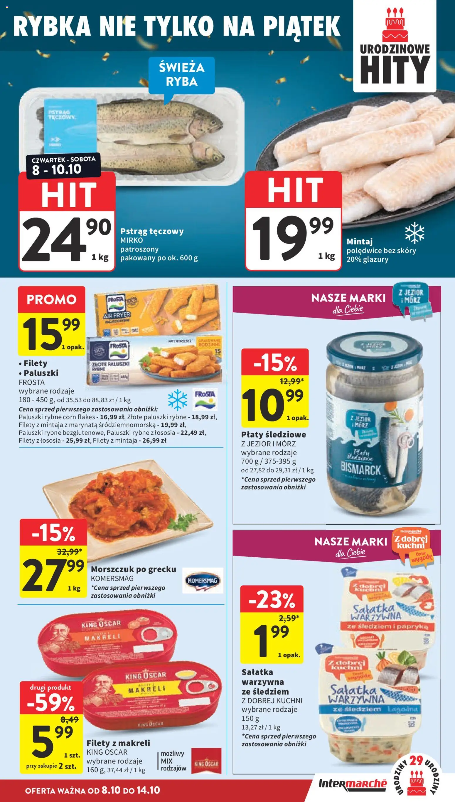 Intermarche gazetka od 08.10.2026 | Strona: 19 | Produkty: Frosta, Paluszki rybne, Morszczuk, Ryba